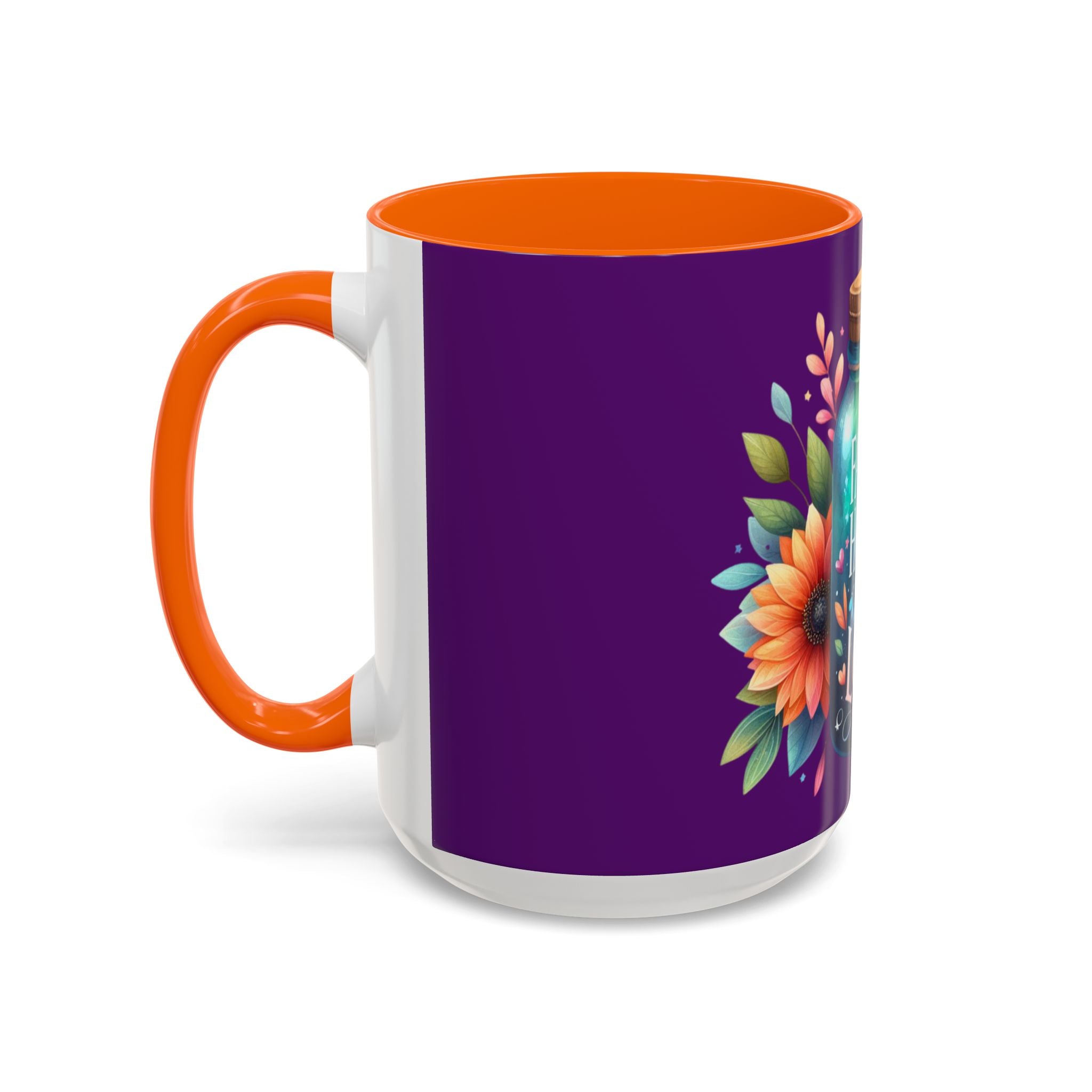 Faith Hope Love Accent Coffee Mug — Floral Jar Design (11/15 oz)