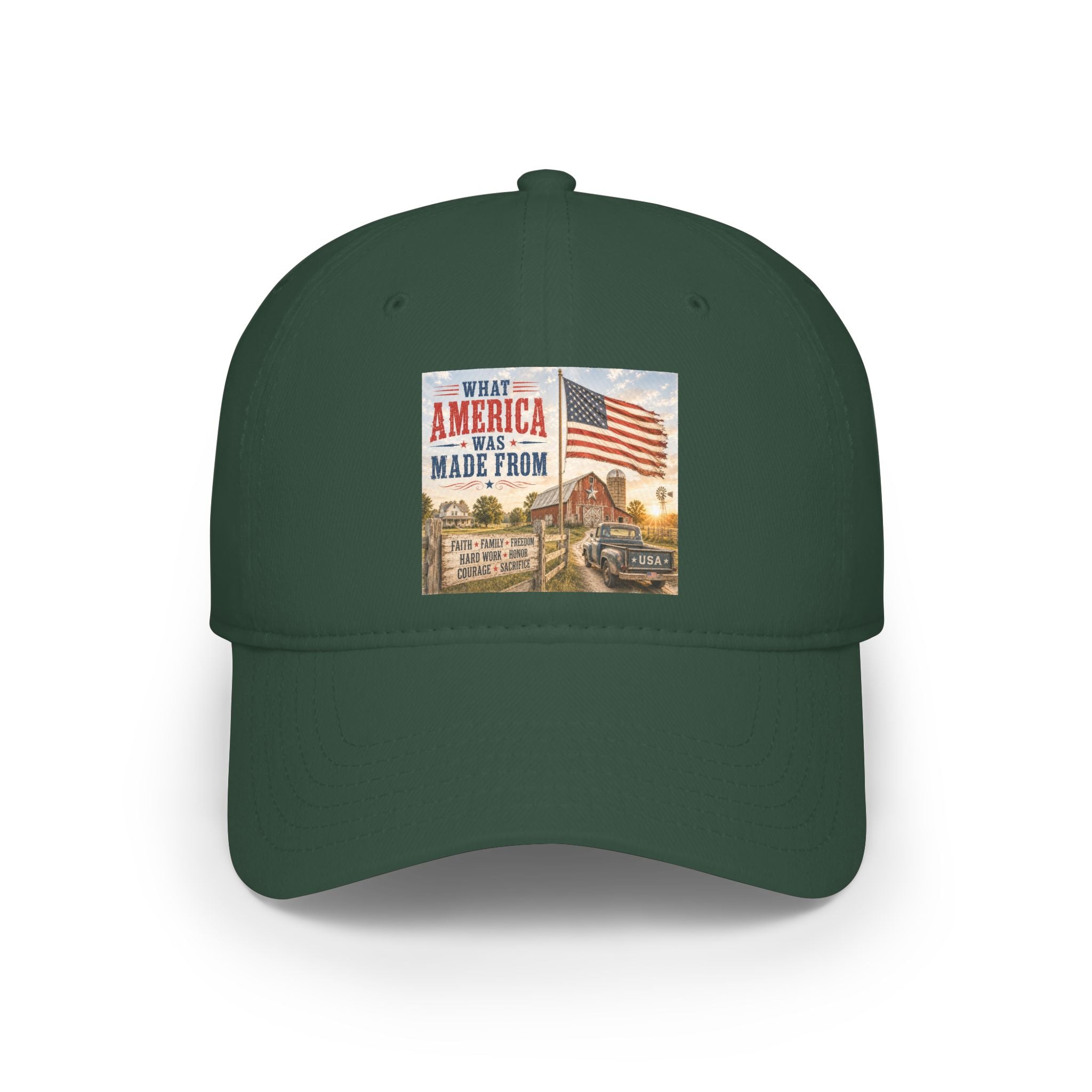 Baseball Cap — "What America Was Made From" Vintage Flag Patriotic Hat