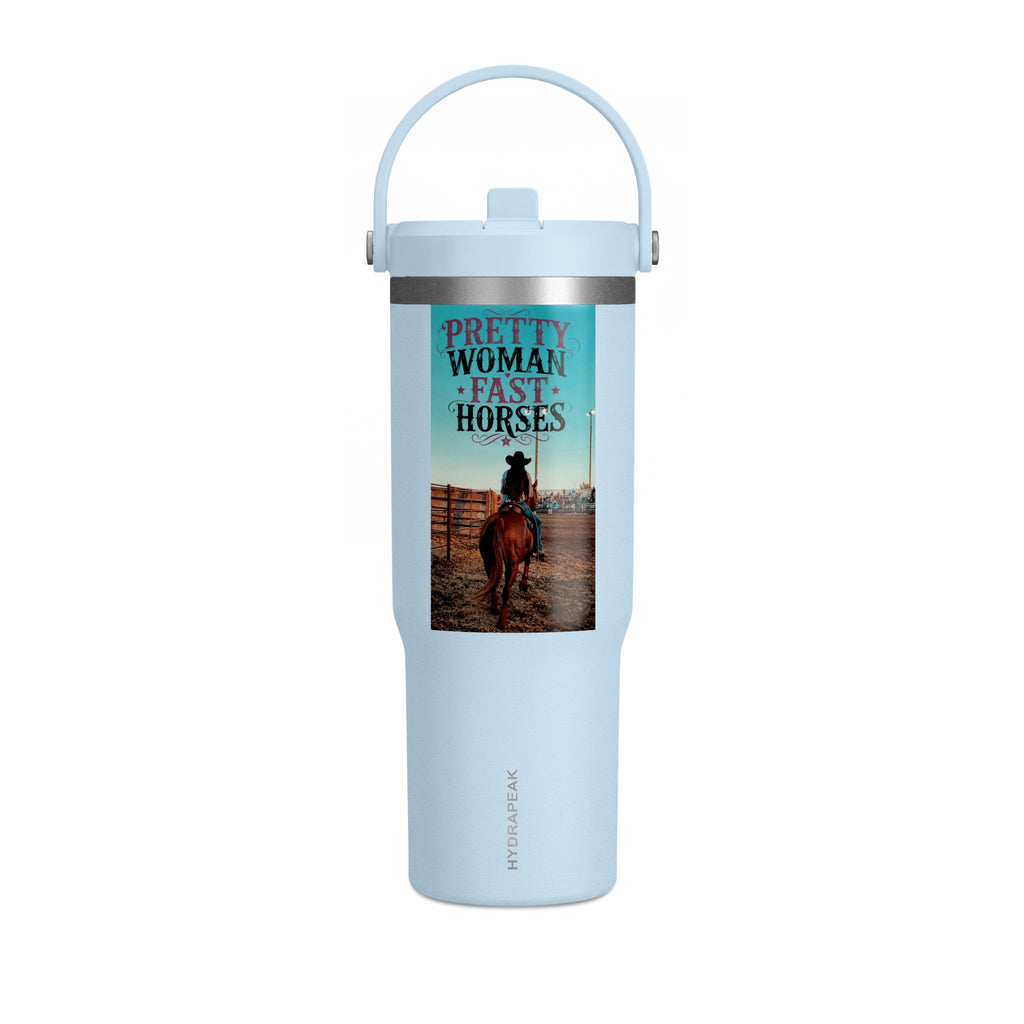 Nomad Tumbler 32oz: "Pretty Woman Rides Fast Horses" Cowboy Travel Tumbler