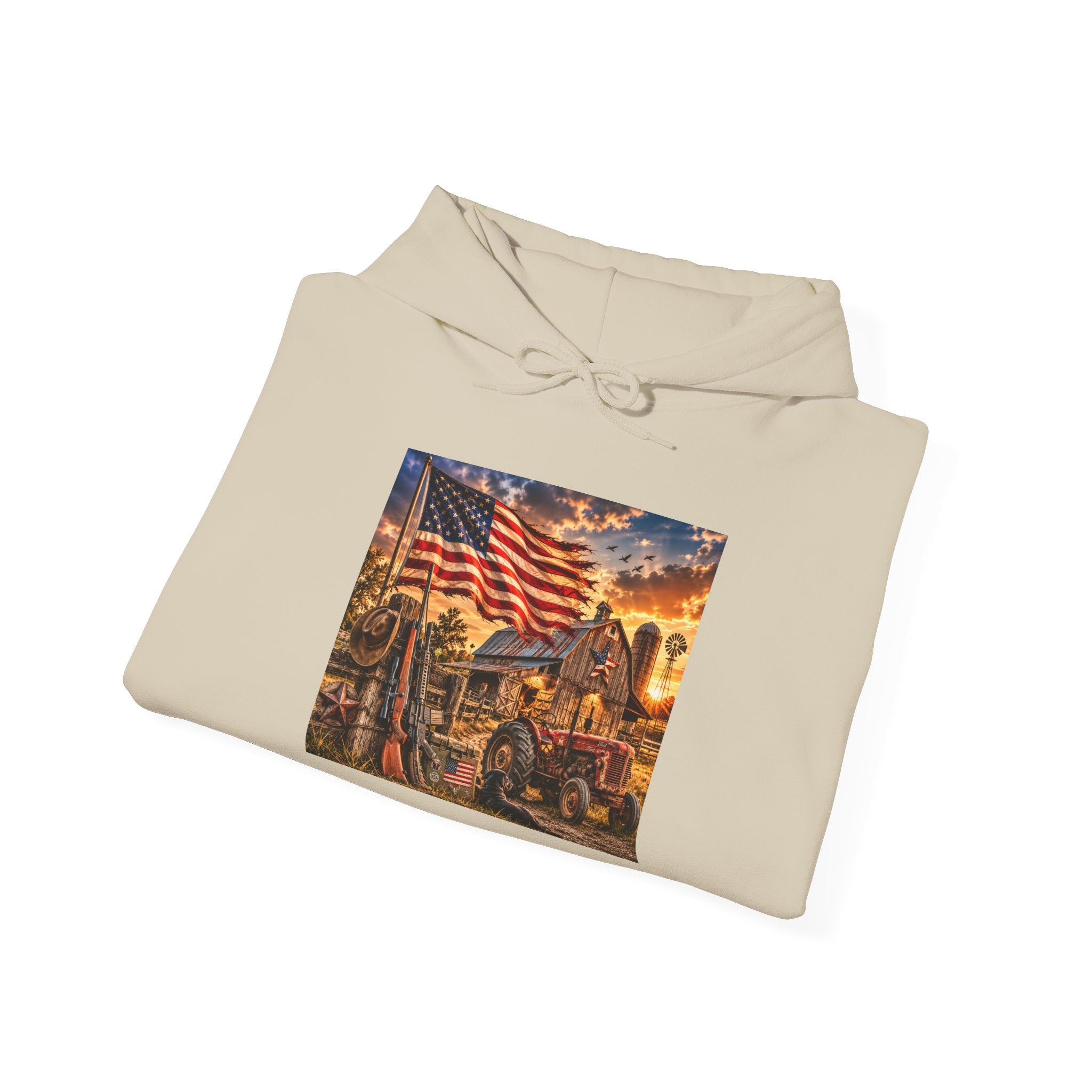 Patriotic Memorial Hoodie – American Flag Firefighter Tribute Sweatshirt
