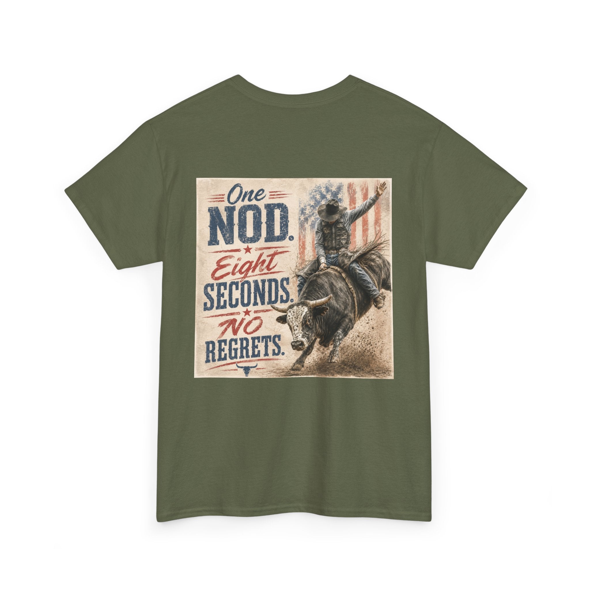 Bull Riding Tee — “One Nod. Eight Seconds. No Regrets.” Vintage Rodeo Shirt