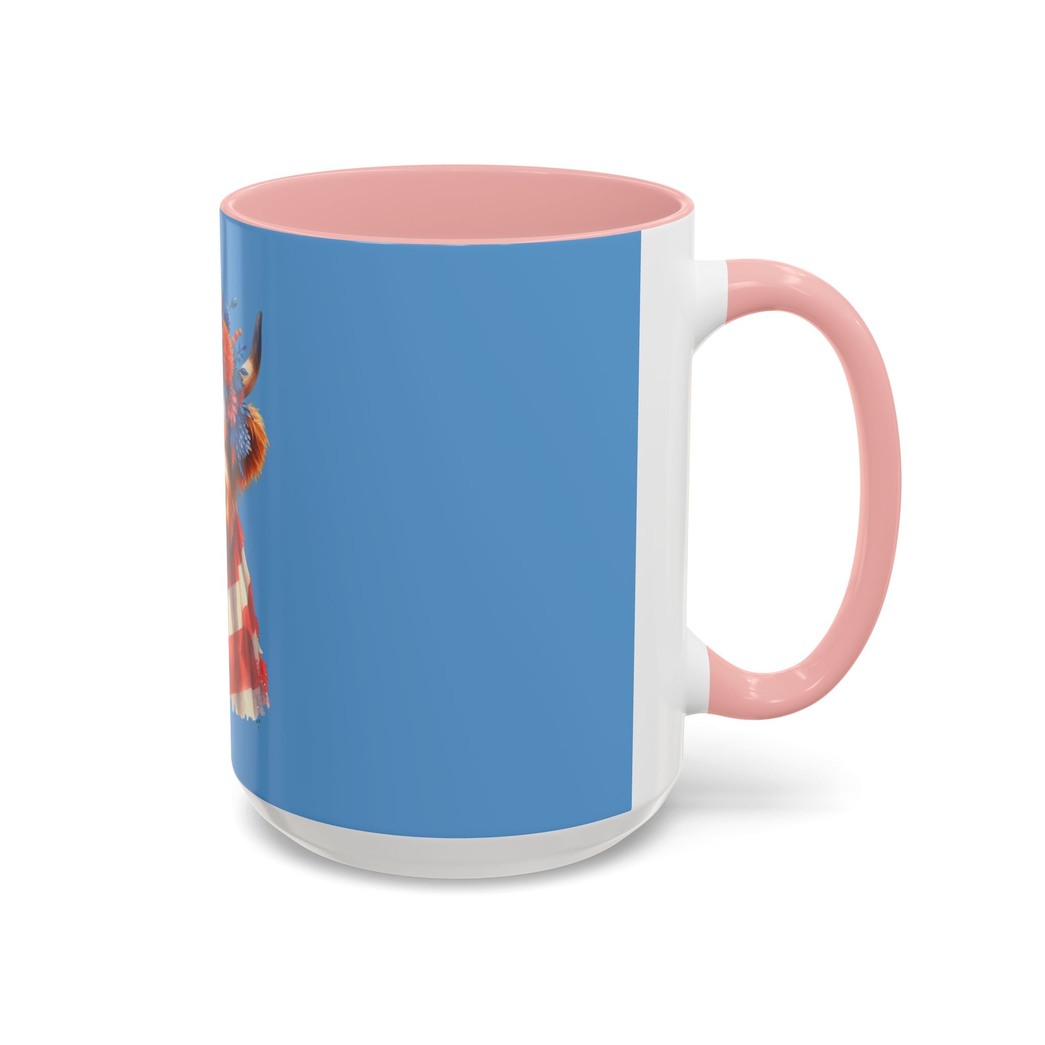 Patriotic Highland Cow Accent Coffee Mug – 11/15oz