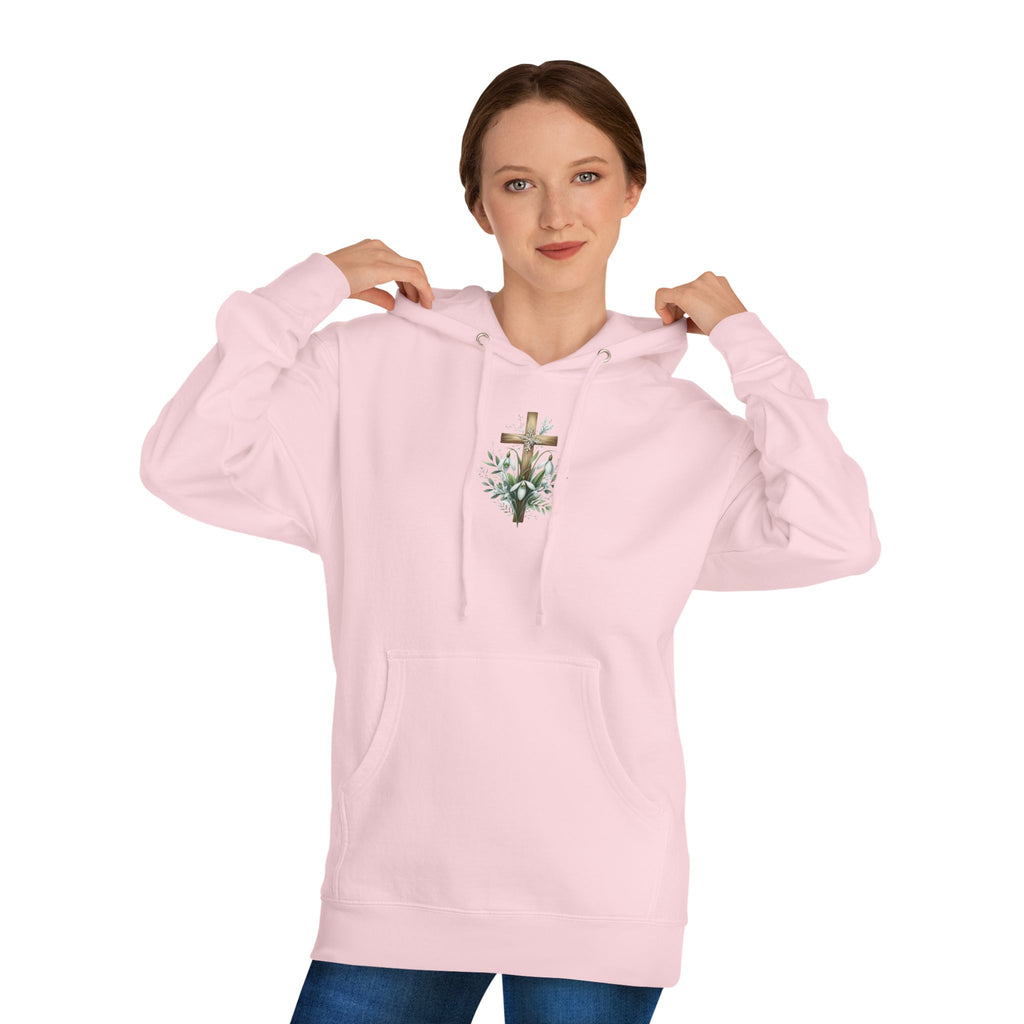 Floral Cross Hoodie – Small Easter Cross Floral Graphic Hooded Sweatshirt