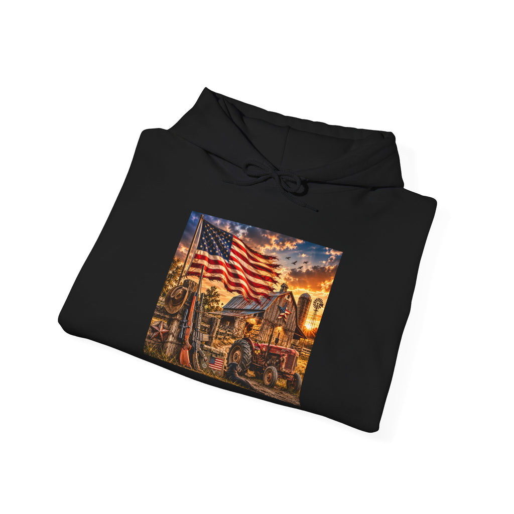 Patriotic Memorial Hoodie – American Flag Firefighter Tribute Sweatshirt