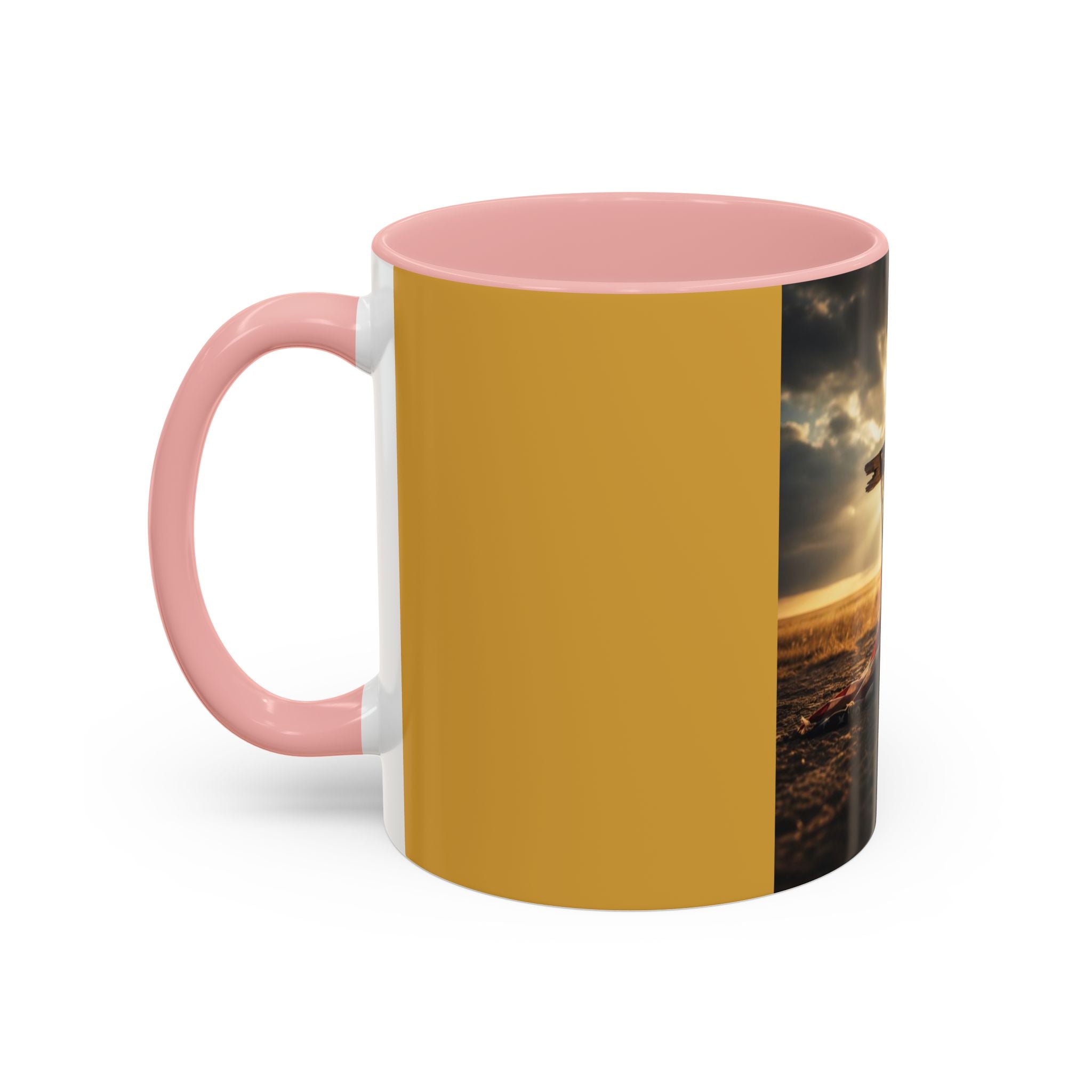 Patriotic Cross Coffee Mug — American Flag Sunrise Accent Mug (11/15oz)