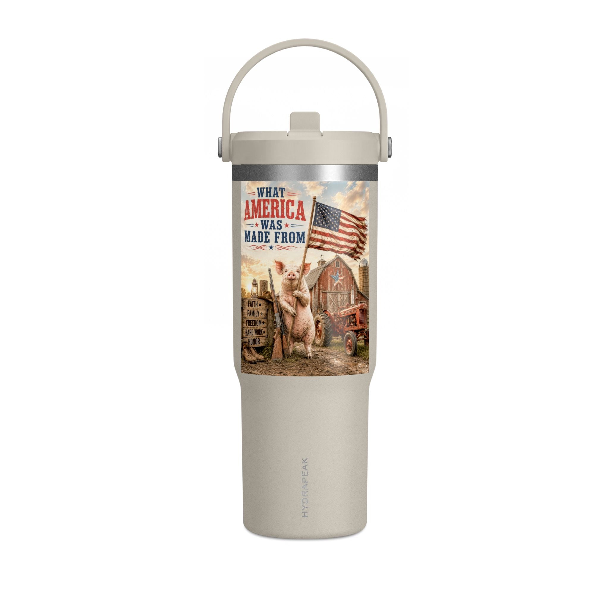 Nomad Tumbler 32oz – Patriotic Farmhouse Travel Tumbler (What America Was Made From)