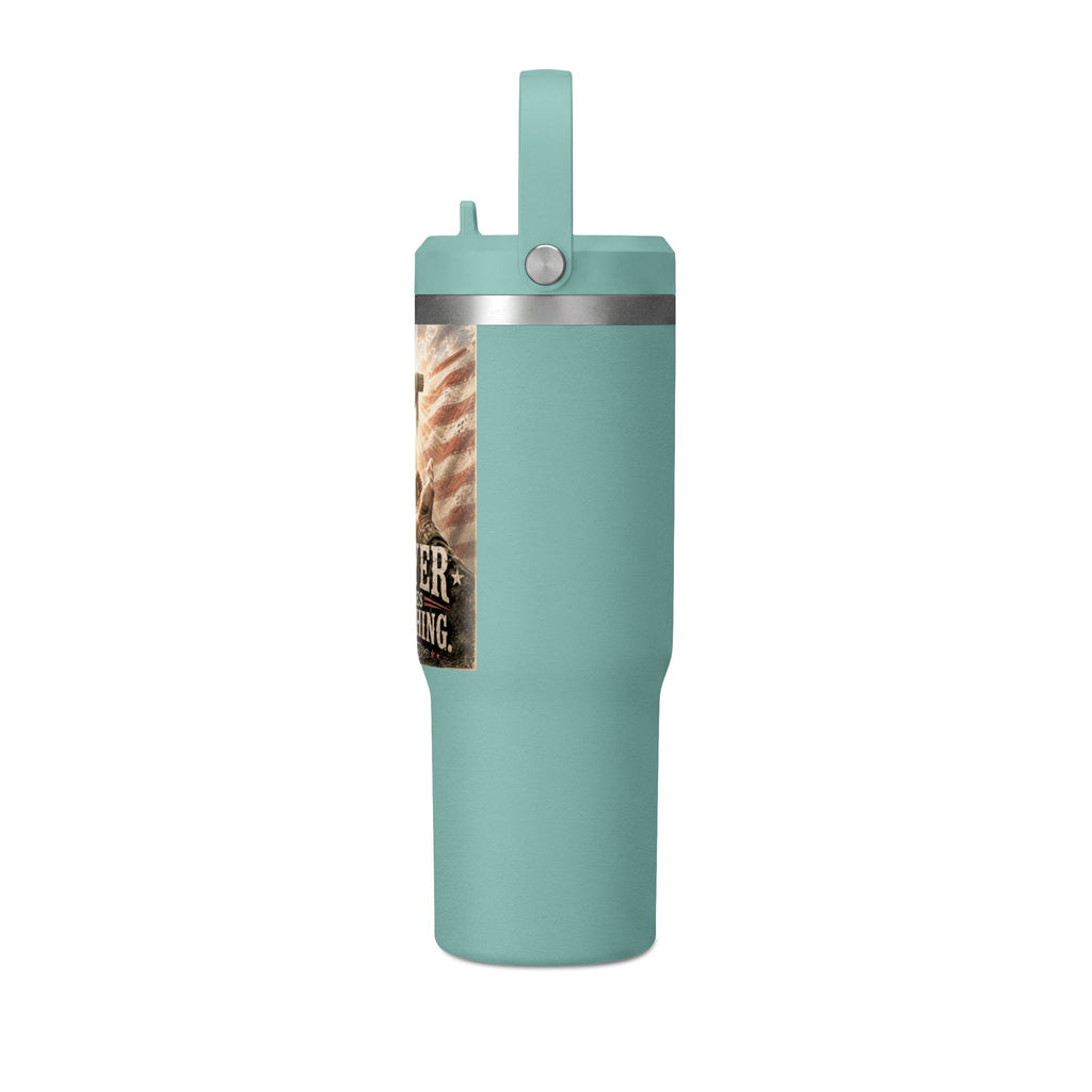 Prayer Changes Everything 32oz Tumbler - Christian Cross & American Flag Travel Cup