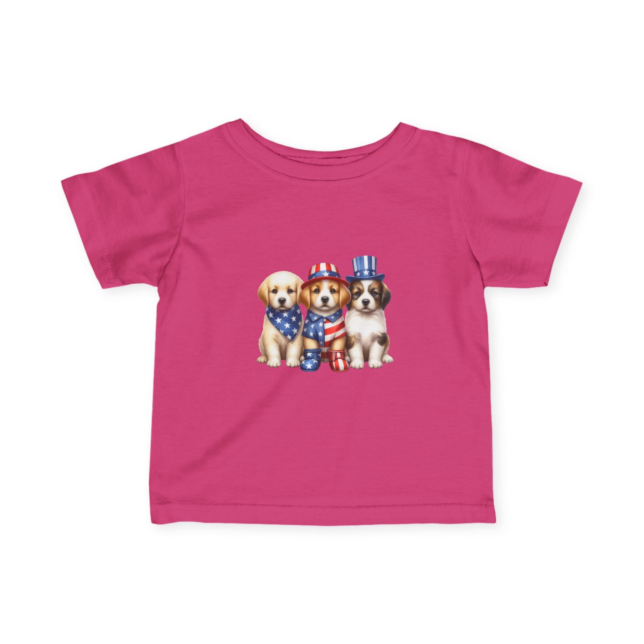 Infant Tee — Patriotic Puppies 4th of July Baby Shirt