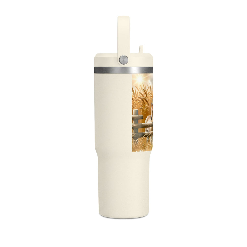 32oz Horse Tumbler — Sunflower Farm Scene Stainless Travel Cup