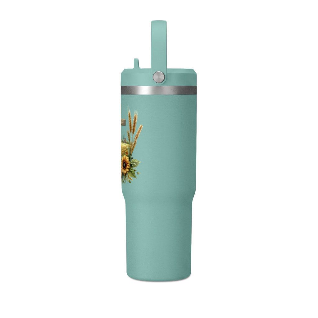 Sunflower Cross 32oz Tumbler – Christian Faith Travel Mug