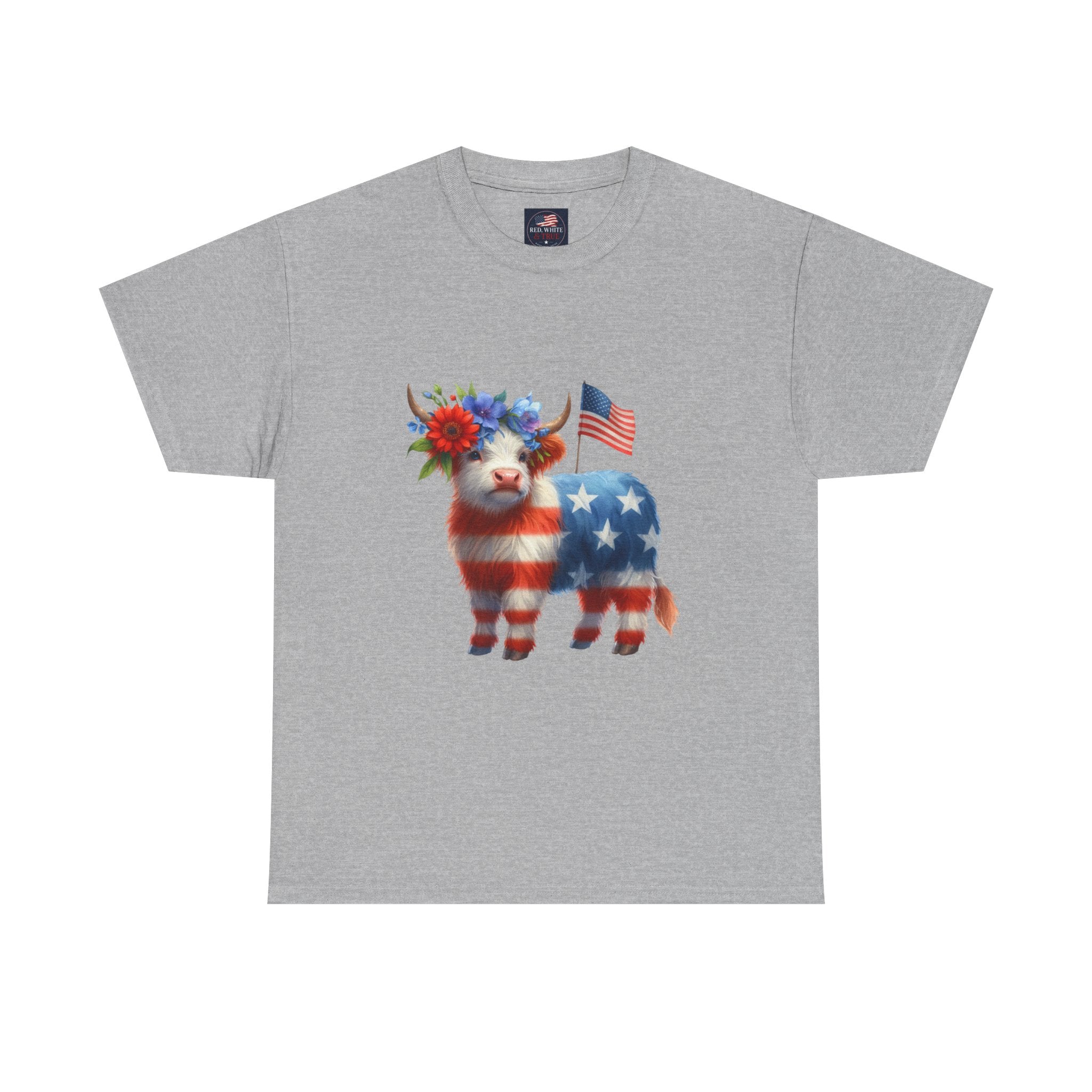Patriotic American Flag Lamb T-Shirt — Cute Fourth of July Farm Animal Tee