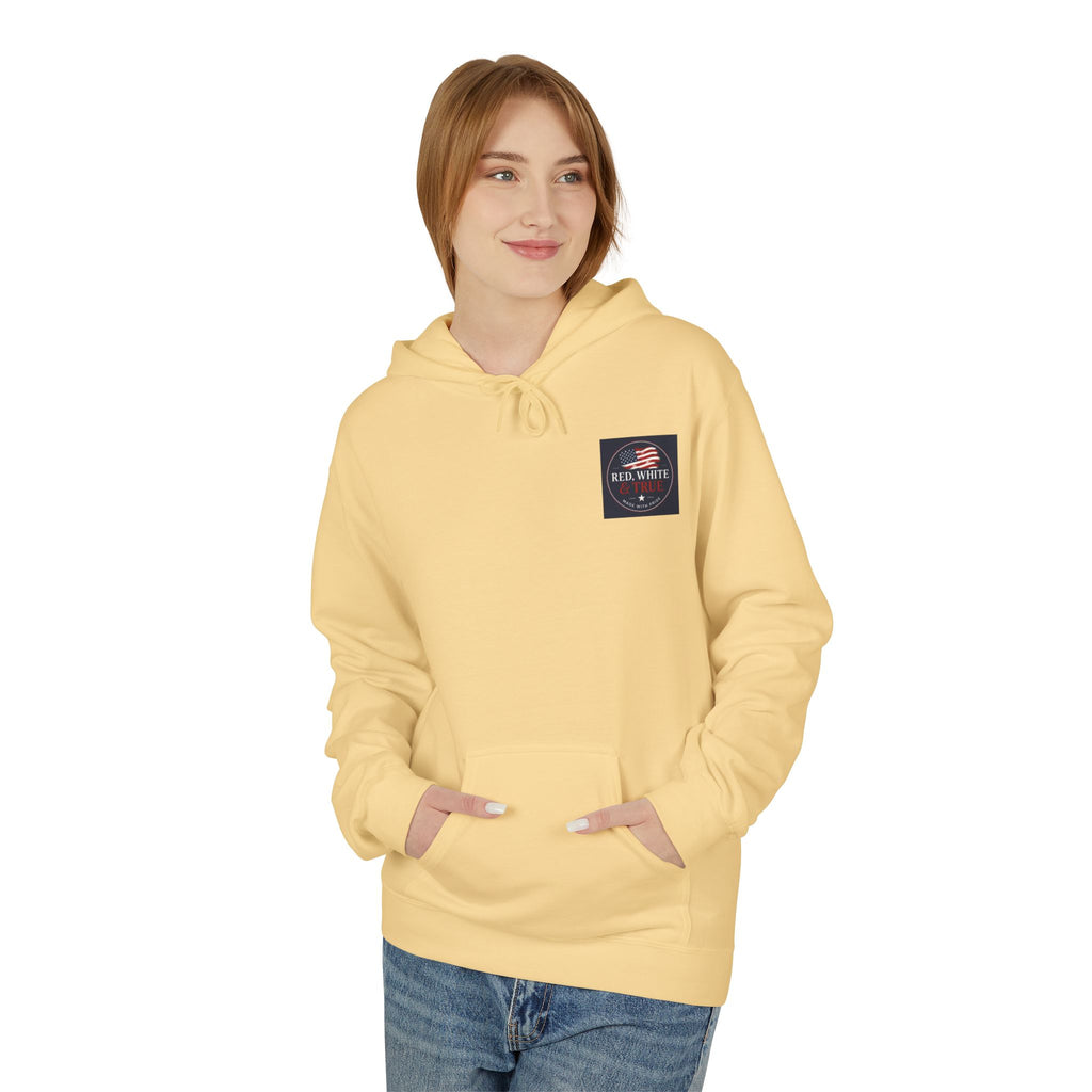Red White & True Hoodie — Patriotic Cross Sunset Pullover