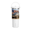 32oz Tumbler – Vintage Truck with American Flag Travel Mug