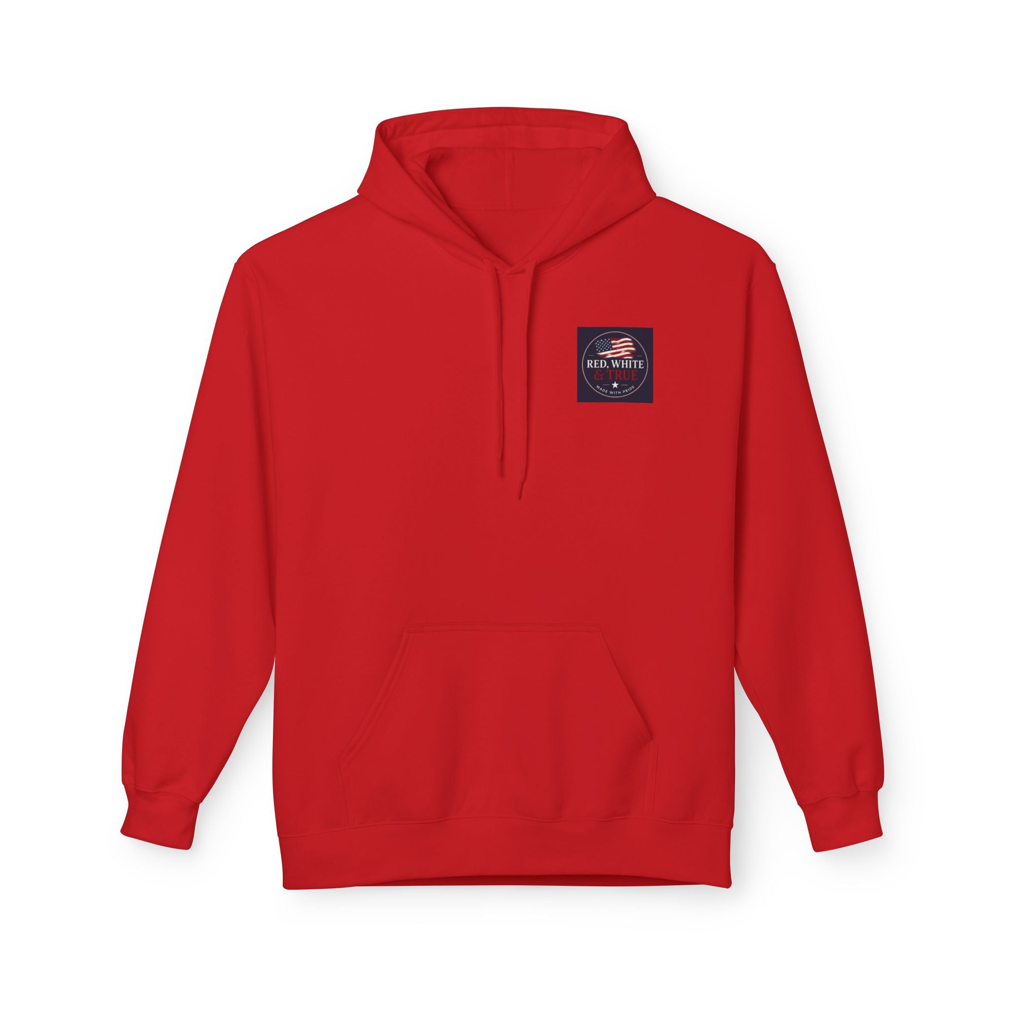 Red White & True Hoodie — Patriotic Cross Sunset Pullover