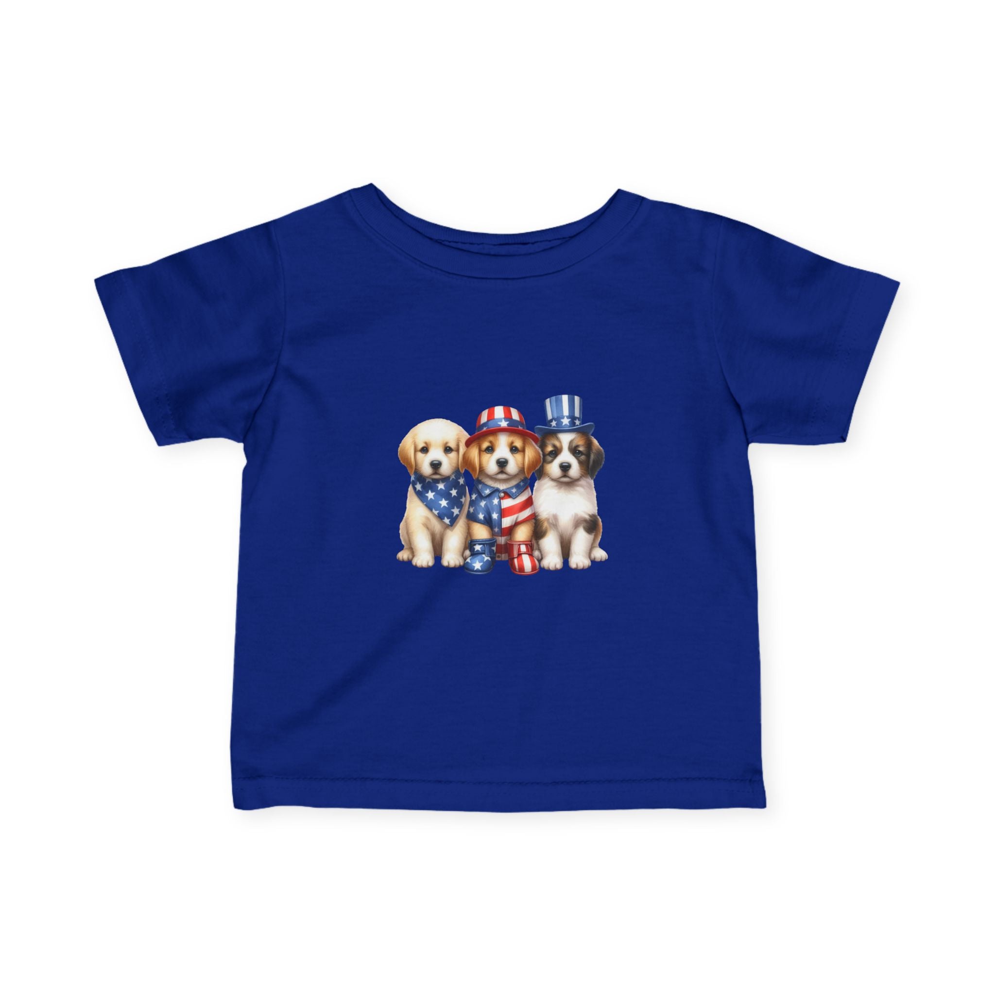 Infant Tee — Patriotic Puppies 4th of July Baby Shirt