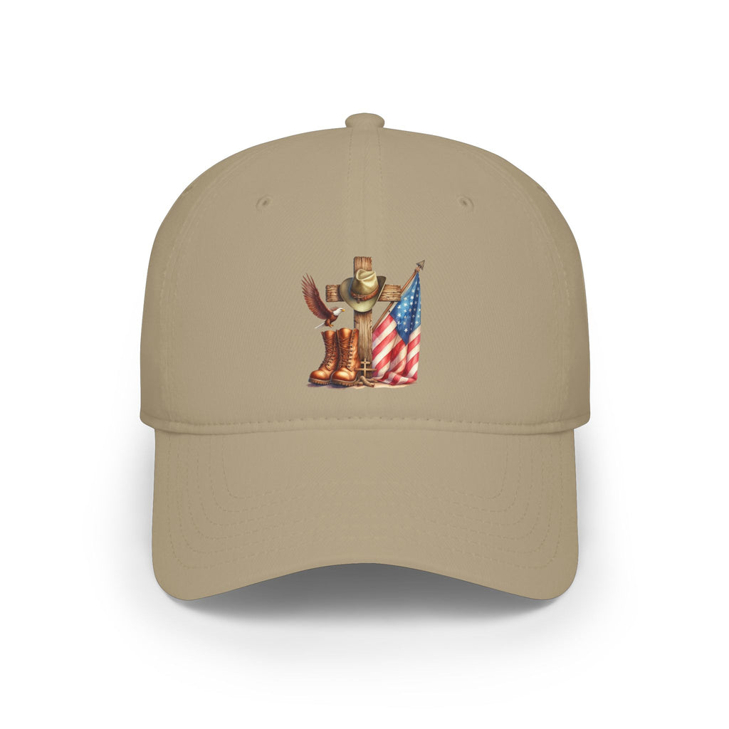 Patriotic Cowboy Hat Cap – American Flag & Western Boots Embroidered Baseball Cap