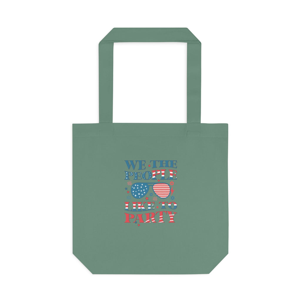 Patriotic "We The People" Cotton Tote Bag – Fourth of July USA Flag Market Bag