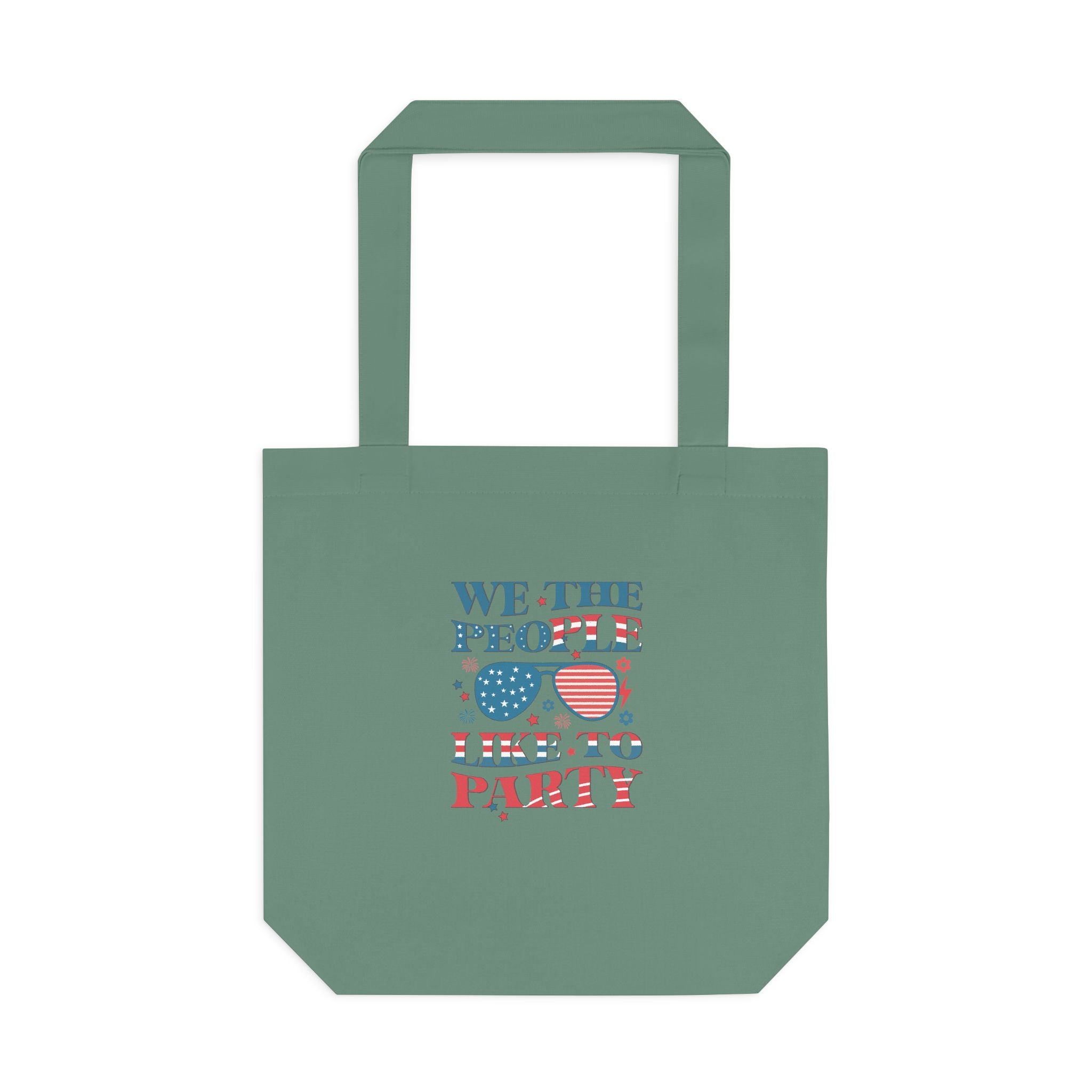 Patriotic "We The People" Cotton Tote Bag – Fourth of July USA Flag Market Bag