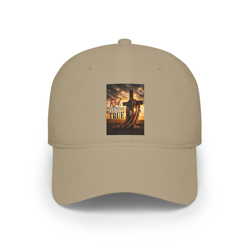 Low Profile Baseball Cap — 'Keep Faith True' Cowboy Sunset Embroidered Cap