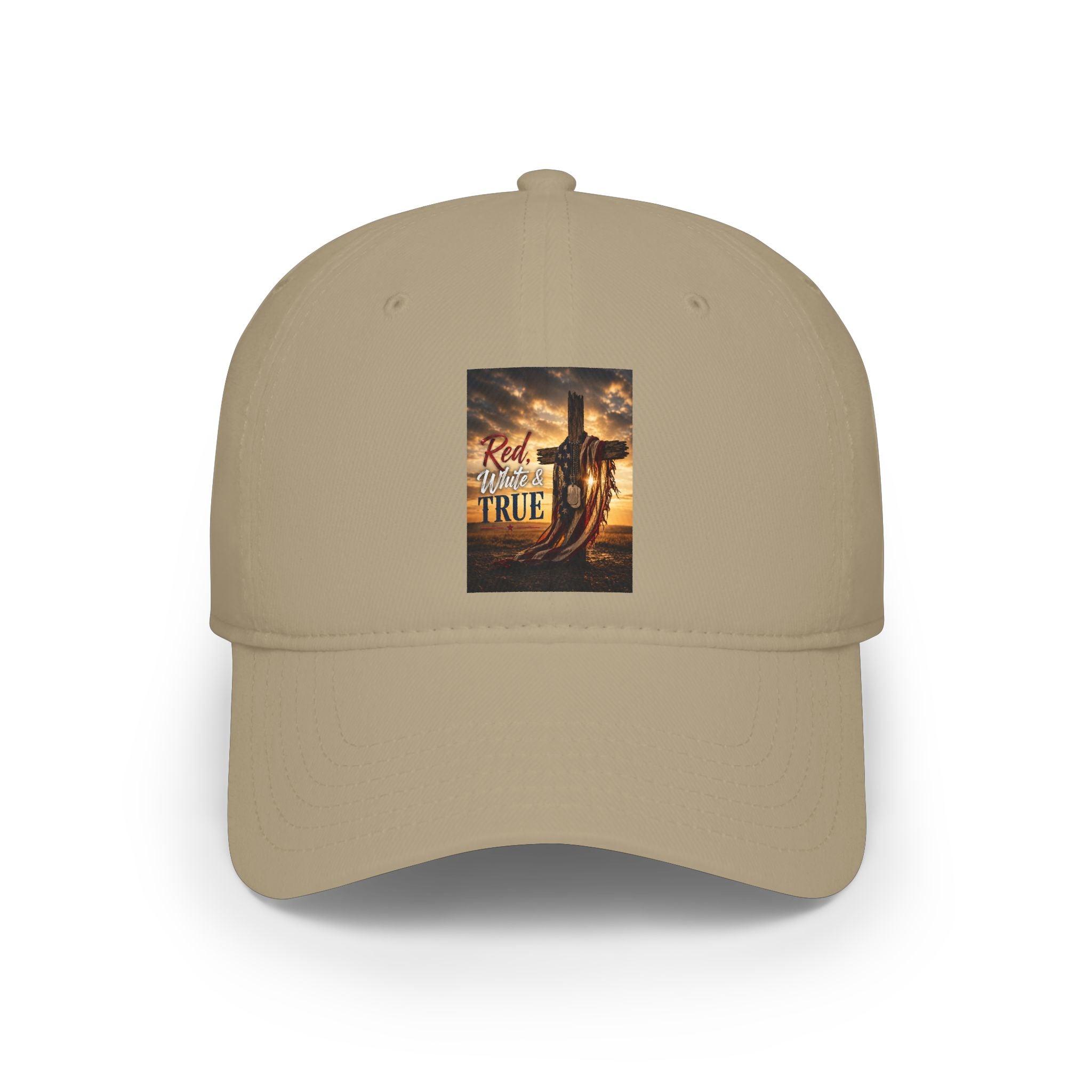 Low Profile Baseball Cap — 'Keep Faith True' Cowboy Sunset Embroidered Cap
