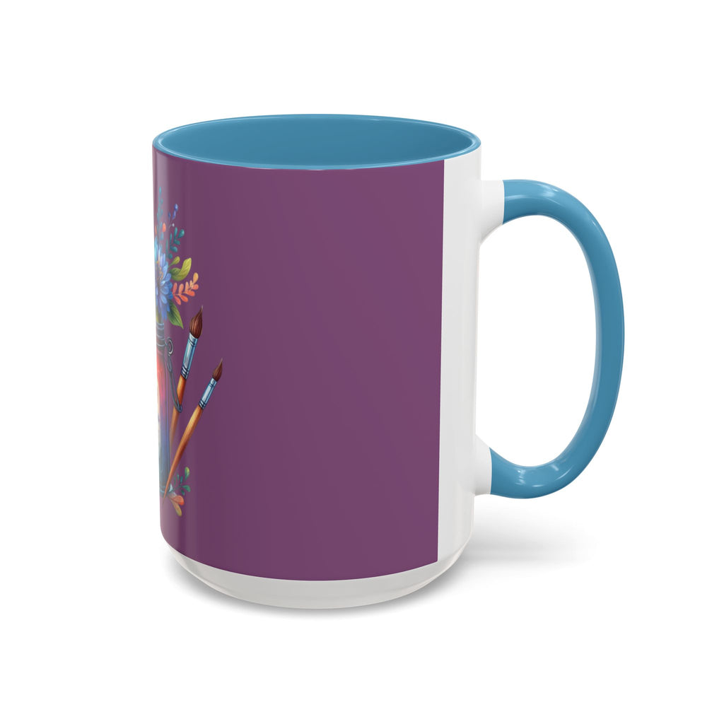 Faith & Love Floral Accent Coffee Mug — Colorful Candle Jar Design (11/15oz)