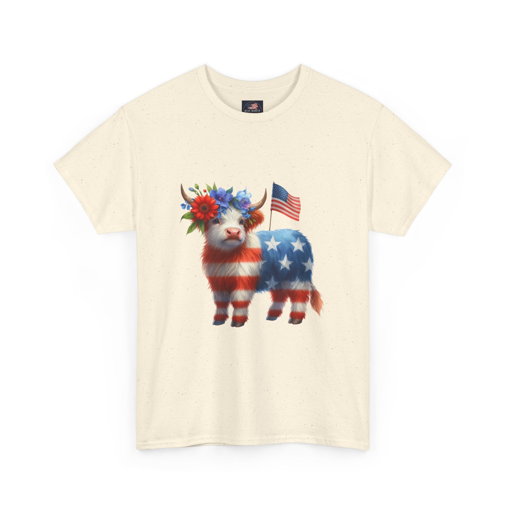 Patriotic American Flag Lamb T-Shirt — Cute Fourth of July Farm Animal Tee