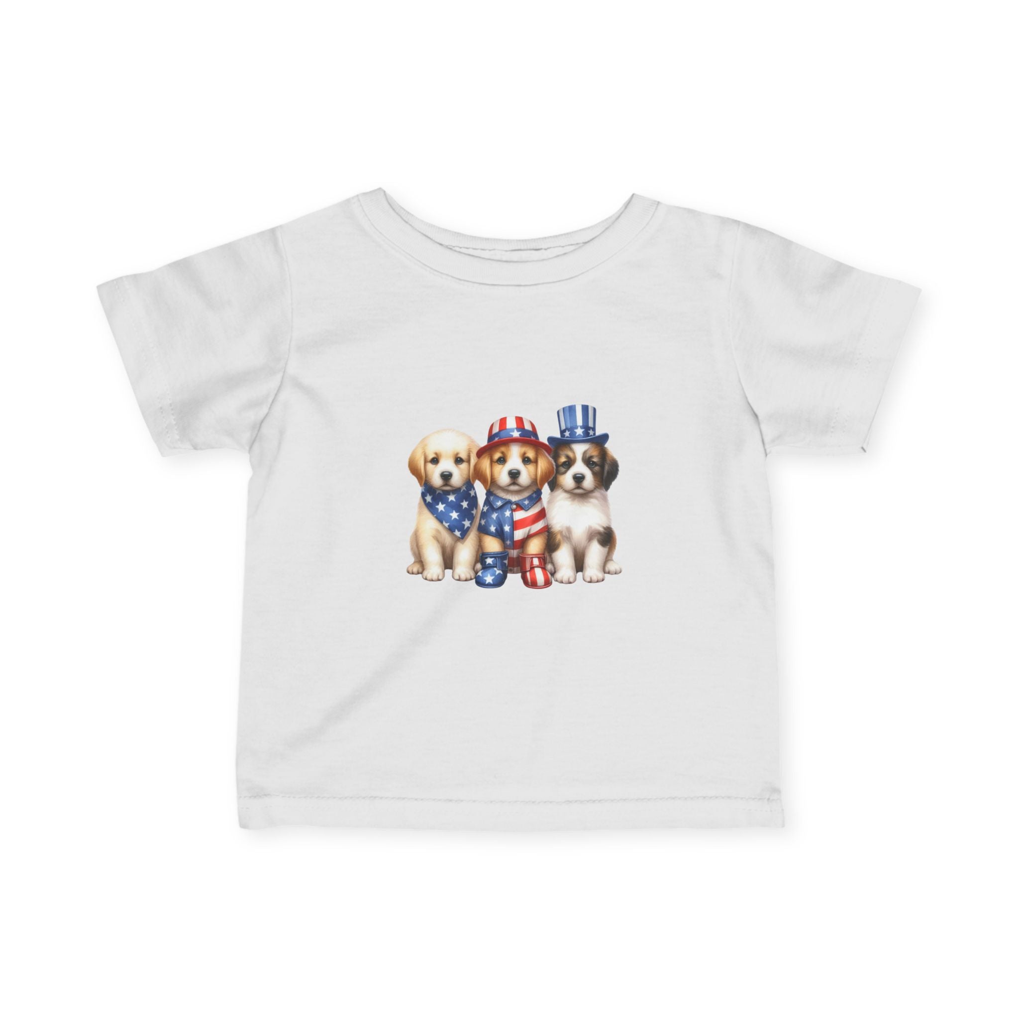 Infant Tee — Patriotic Puppies 4th of July Baby Shirt