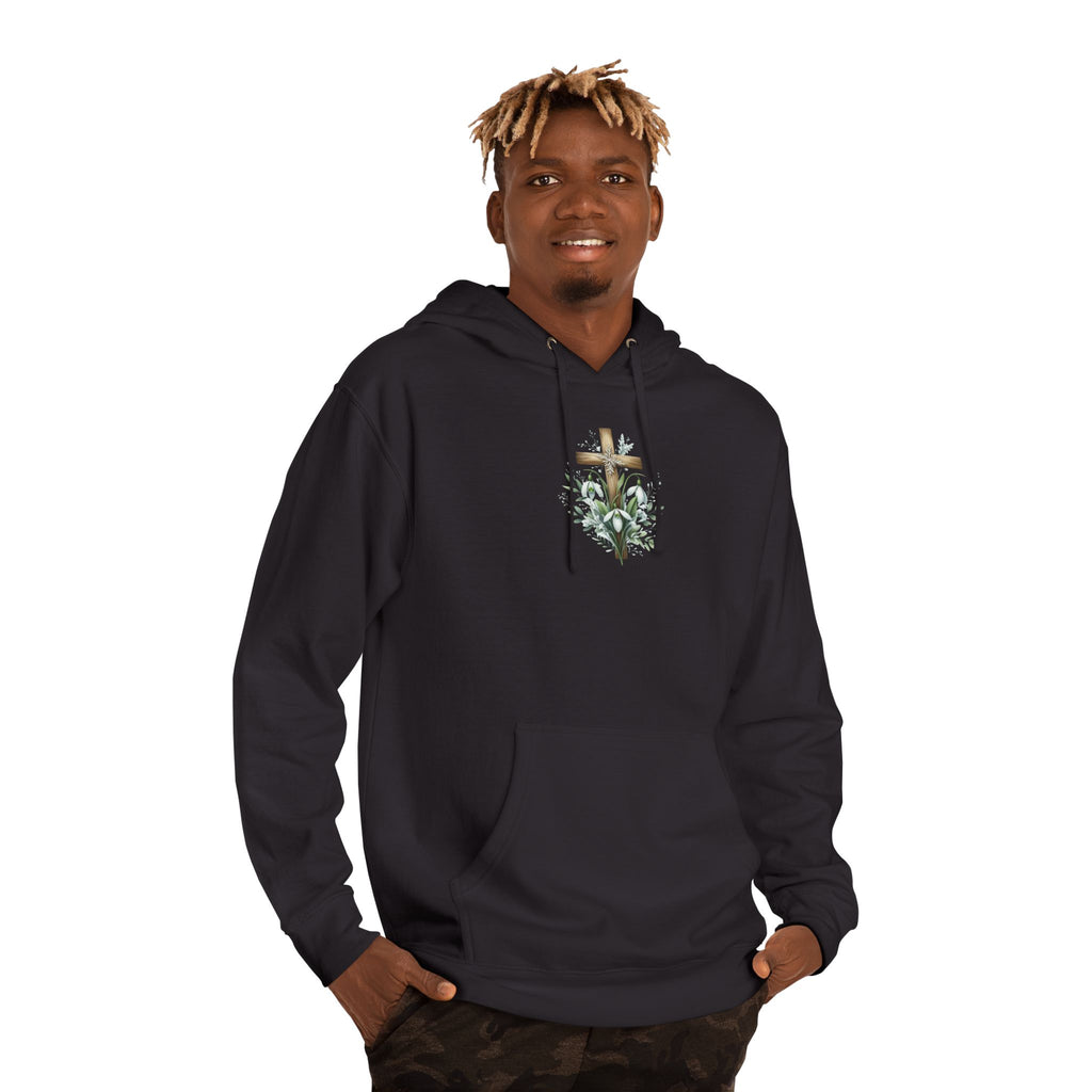 Floral Cross Hoodie – Small Easter Cross Floral Graphic Hooded Sweatshirt