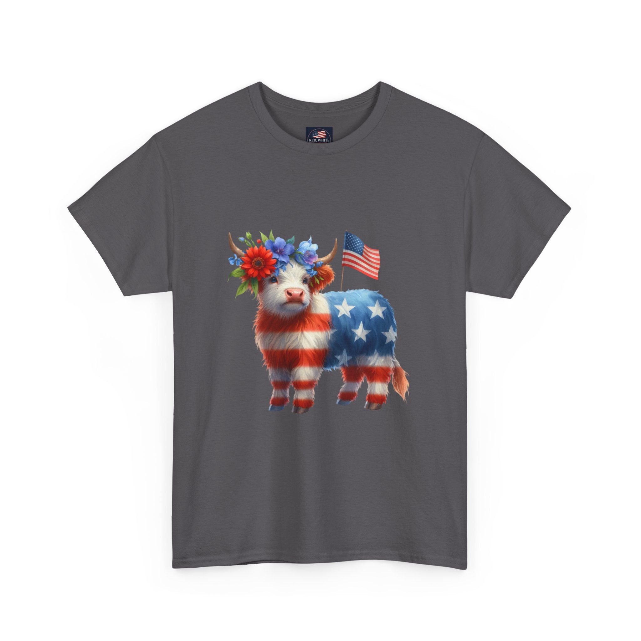 Patriotic American Flag Lamb T-Shirt — Cute Fourth of July Farm Animal Tee