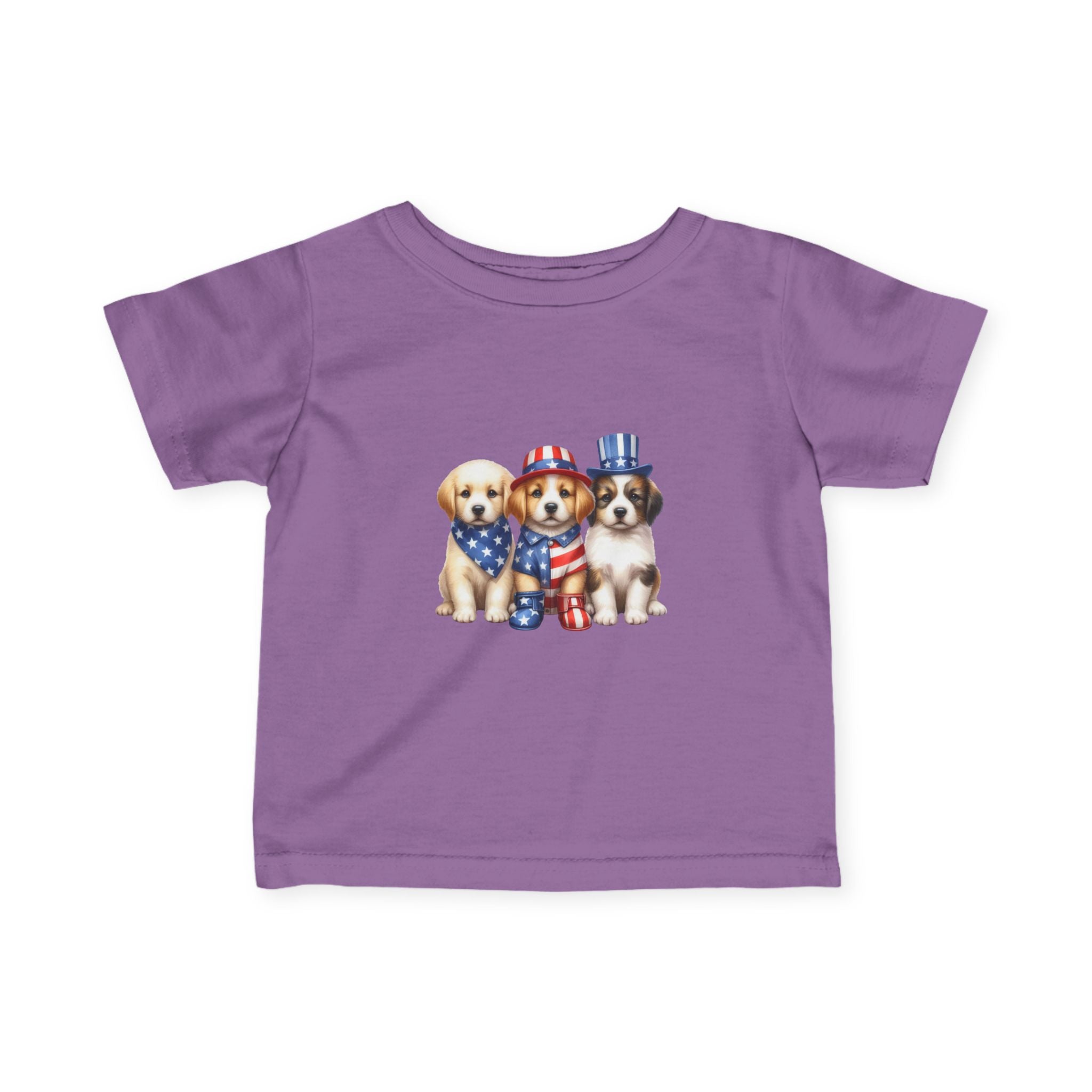 Infant Tee — Patriotic Puppies 4th of July Baby Shirt