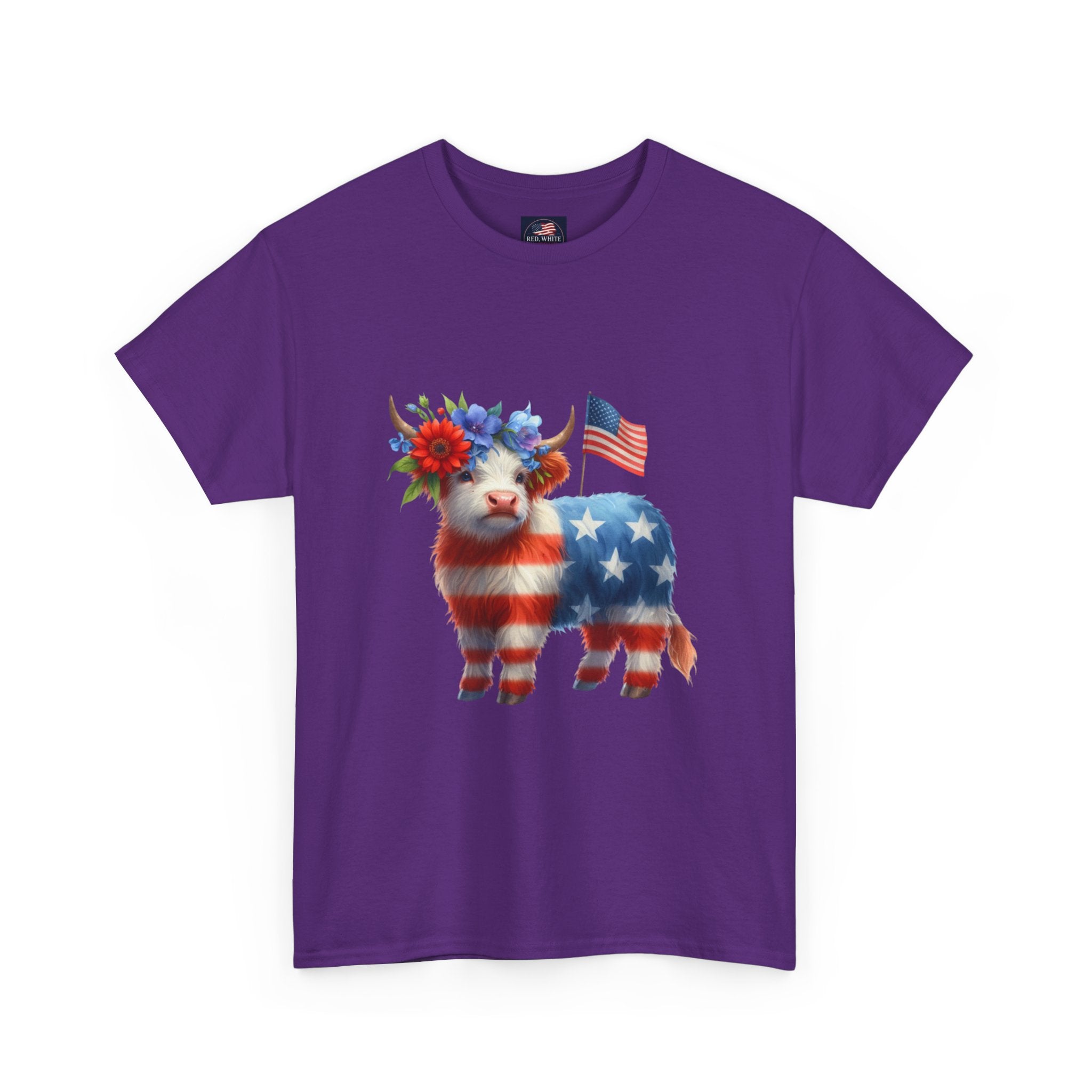 Patriotic American Flag Lamb T-Shirt — Cute Fourth of July Farm Animal Tee