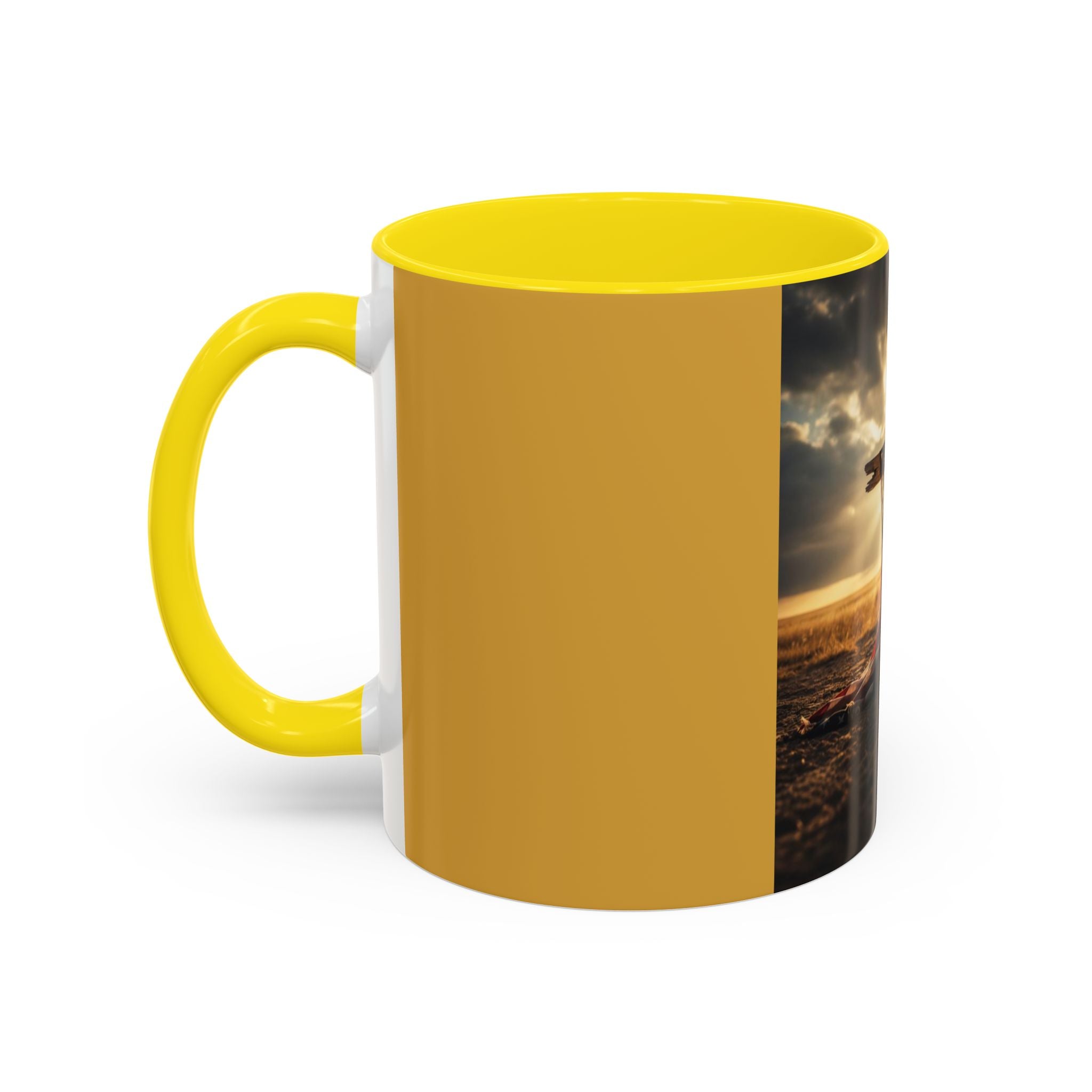 Patriotic Cross Coffee Mug — American Flag Sunrise Accent Mug (11/15oz)