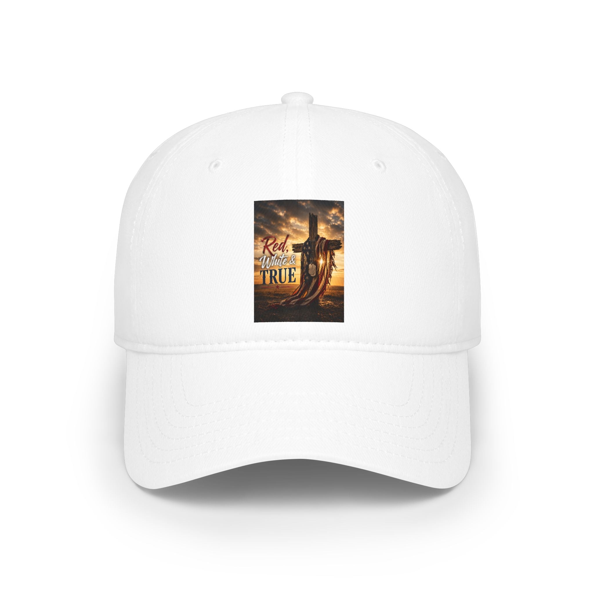 Low Profile Baseball Cap — 'Keep Faith True' Cowboy Sunset Embroidered Cap