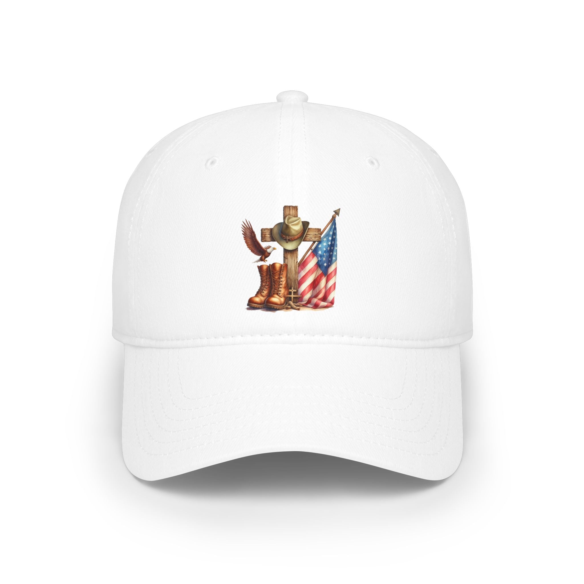 Patriotic Cowboy Hat Cap – American Flag & Western Boots Embroidered Baseball Cap