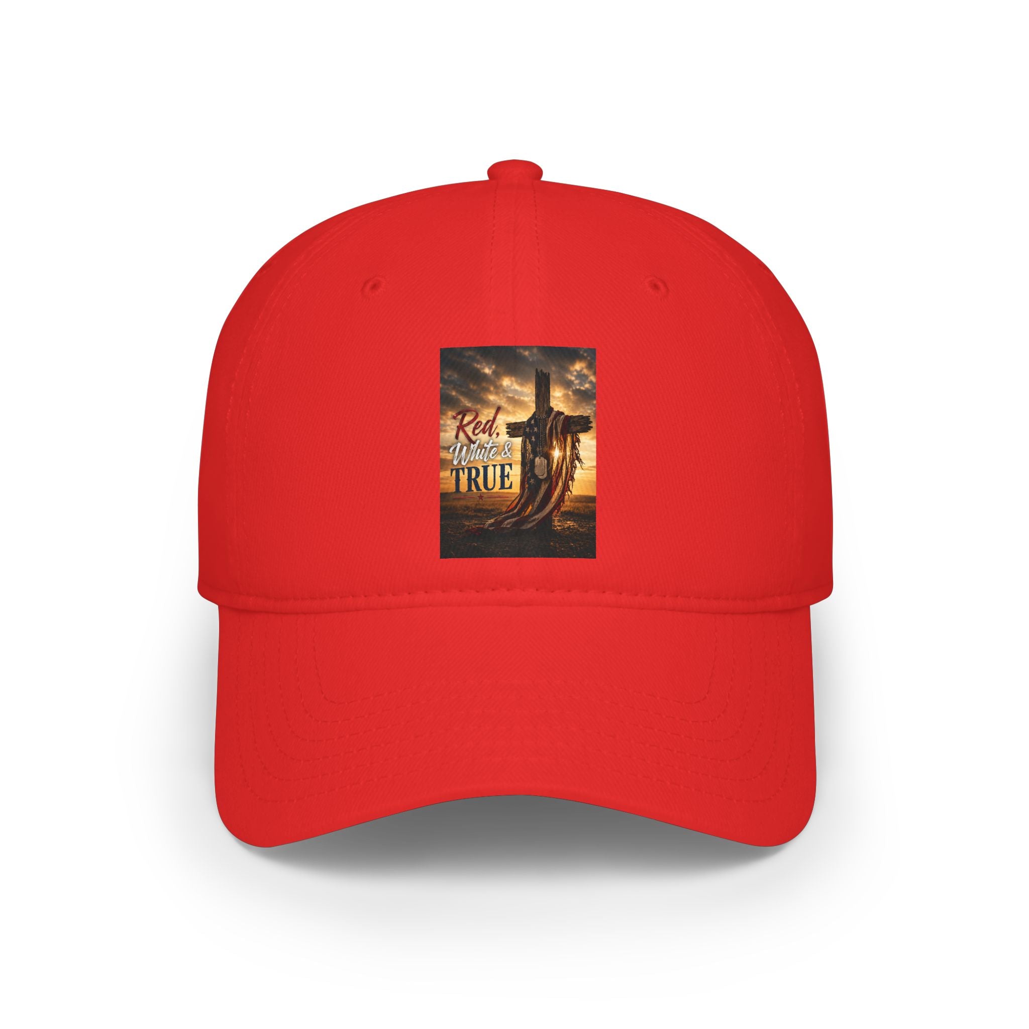 Low Profile Baseball Cap — 'Keep Faith True' Cowboy Sunset Embroidered Cap