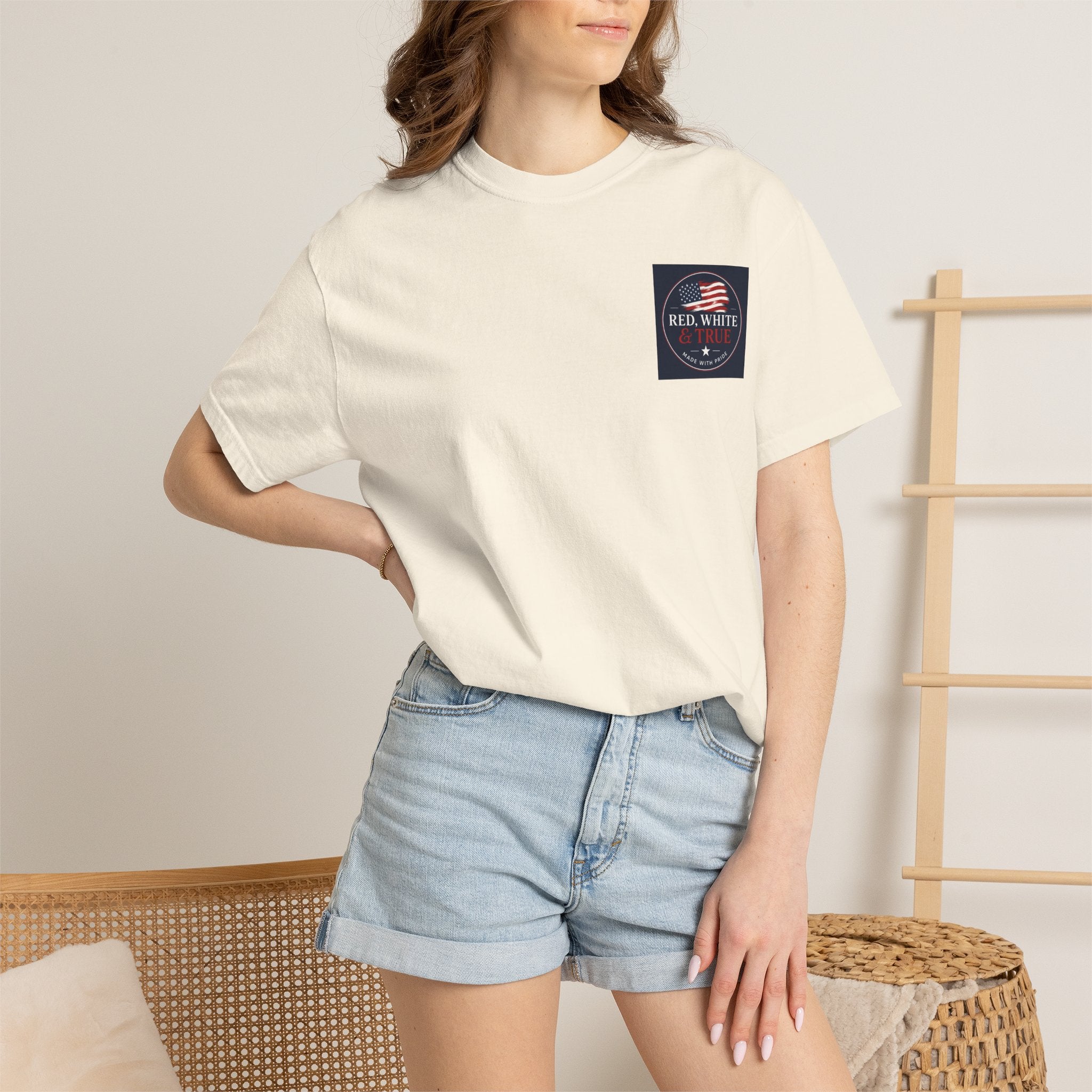 American Eagle Cross T-Shirt — Patriotic Red White & Brave Graphic Tee
