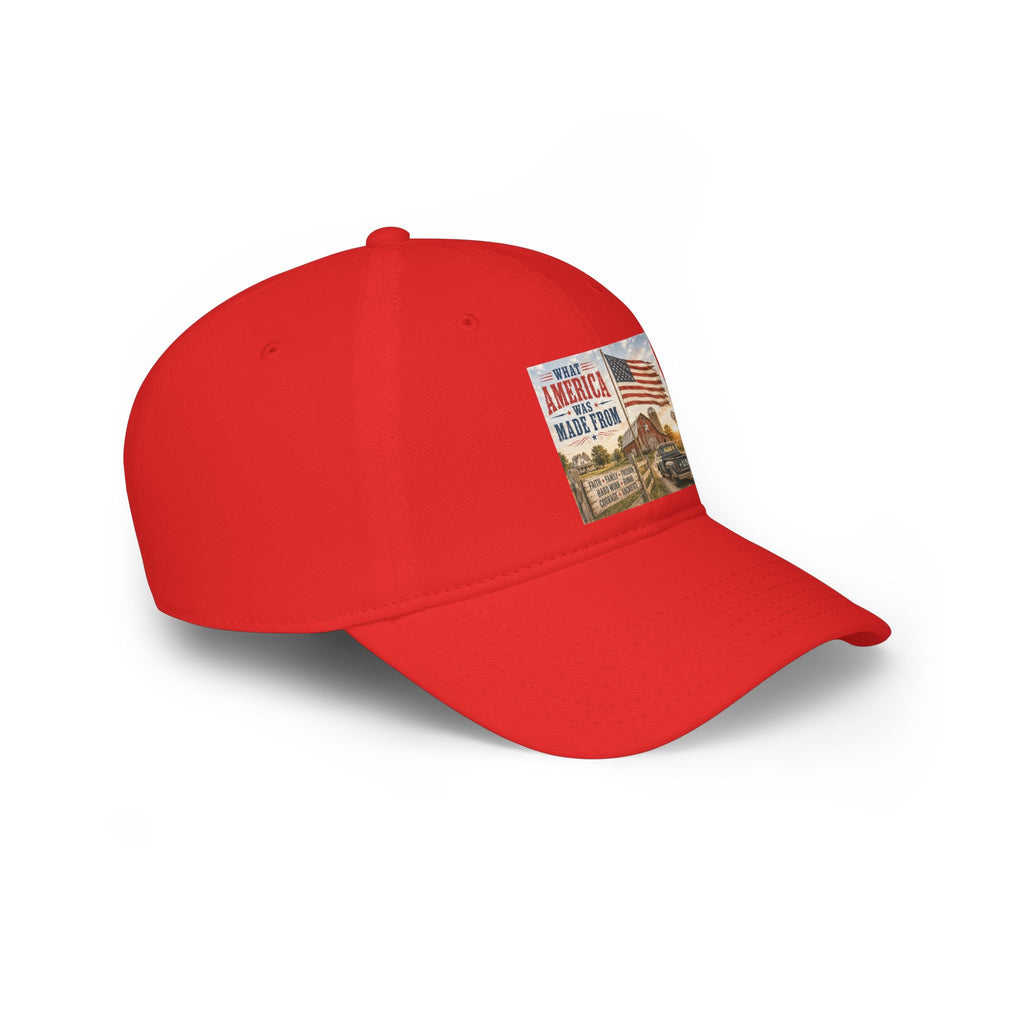 Baseball Cap — "What America Was Made From" Vintage Flag Patriotic Hat