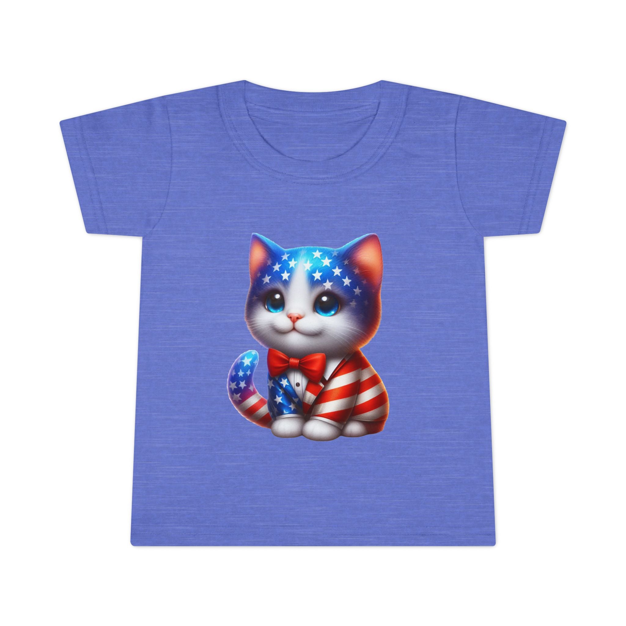 Toddler T-Shirt — Patriotic USA Flag Kitten Graphic