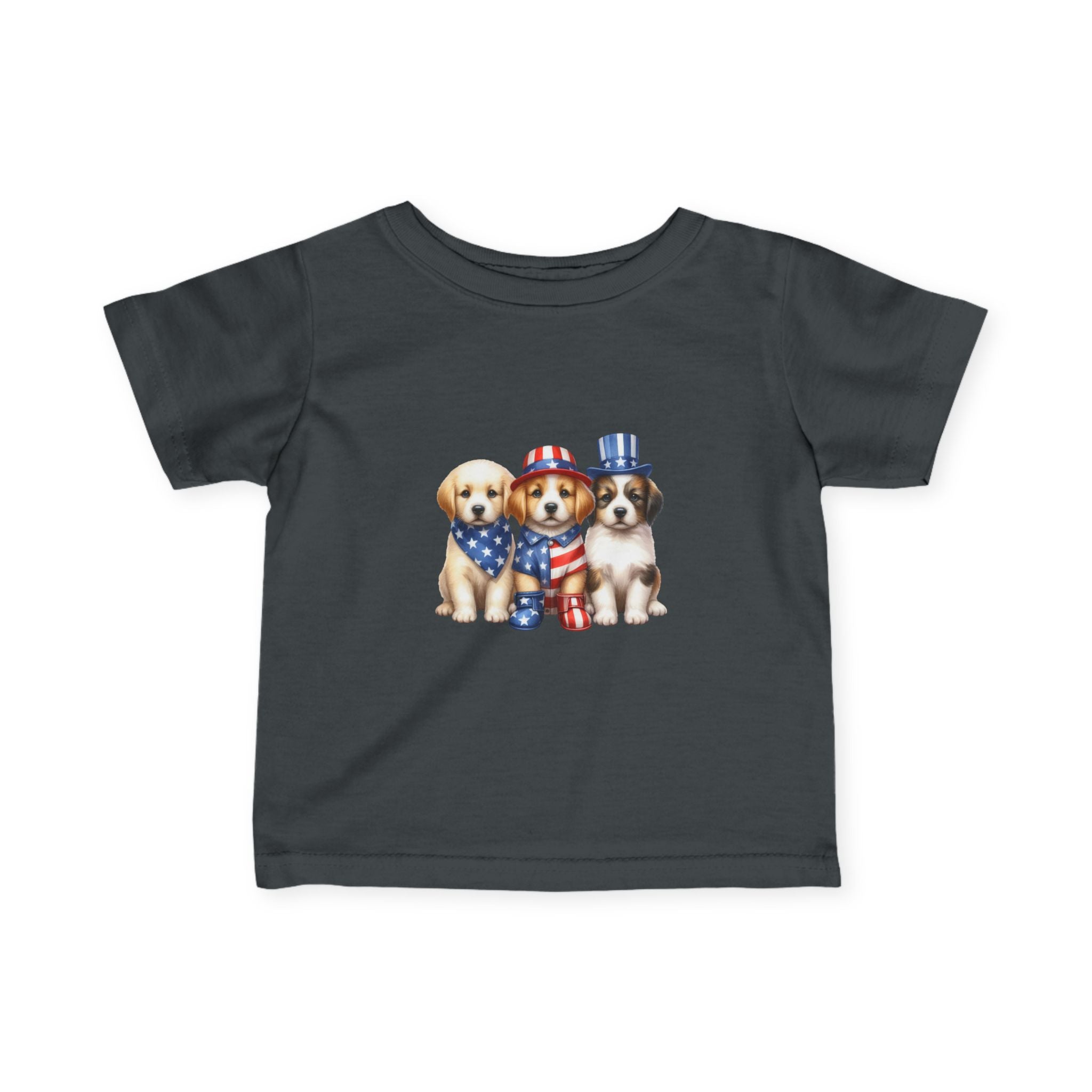 Infant Tee — Patriotic Puppies 4th of July Baby Shirt