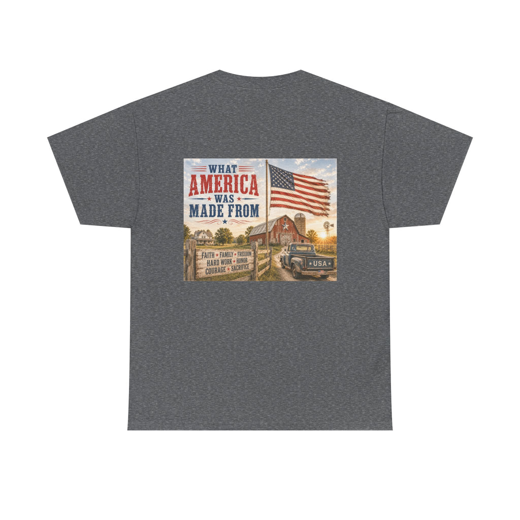 Vintage 'What America Was Made From' Tee - Patriotic Americana Graphic T-Shirt