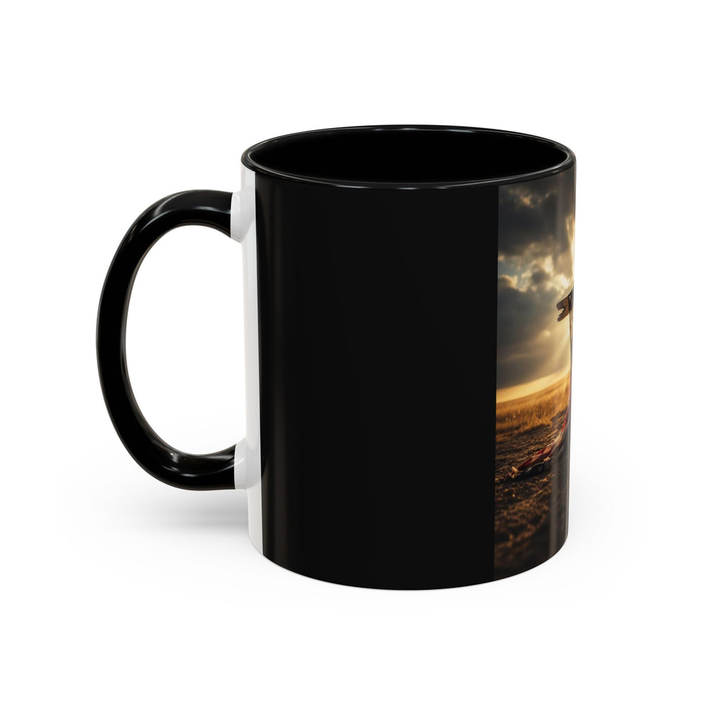 American Flag Cross Coffee Mug — Patriotic Religious Tribute Accent Mug