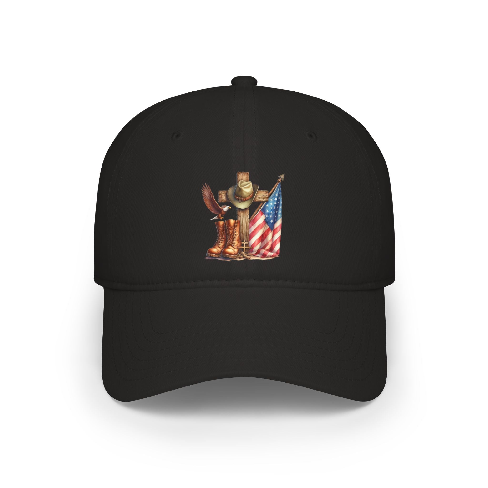 Patriotic Cowboy Hat Cap – American Flag & Western Boots Embroidered Baseball Cap