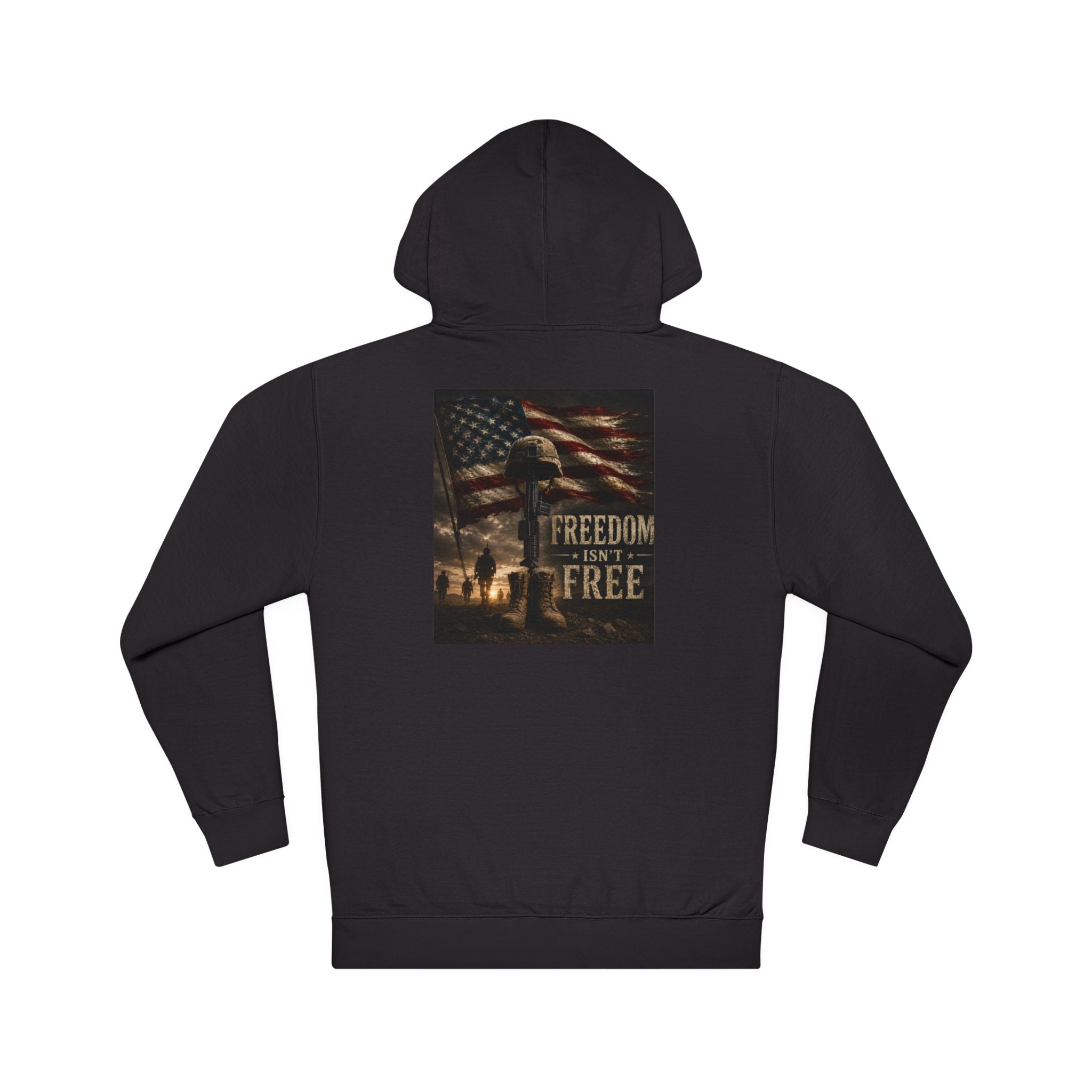 Patriotic Freedom Hoodie – American Flag 'Freedom Isn’t Free' Graphic Hoodie