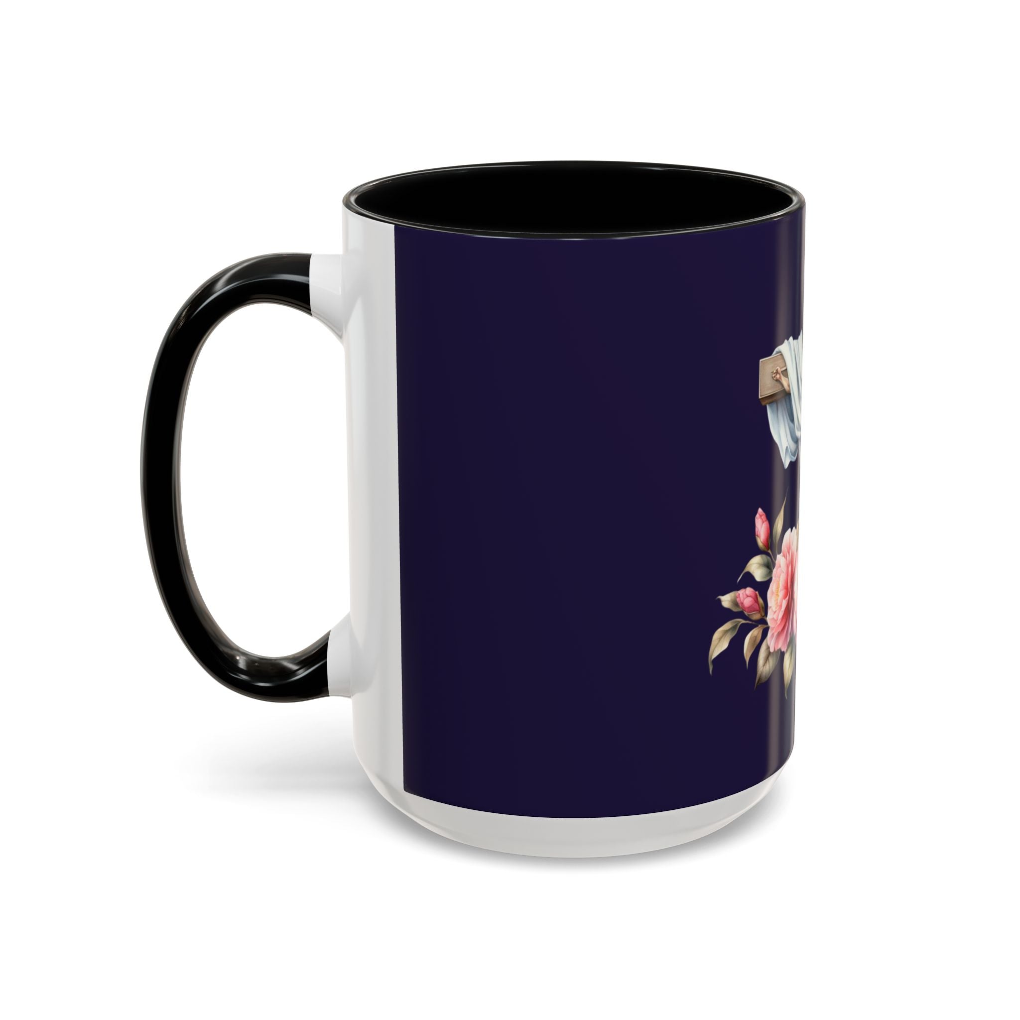 Easter Cross Coffee Mug — Floral Crucifix Accent Mug (11/15 oz)