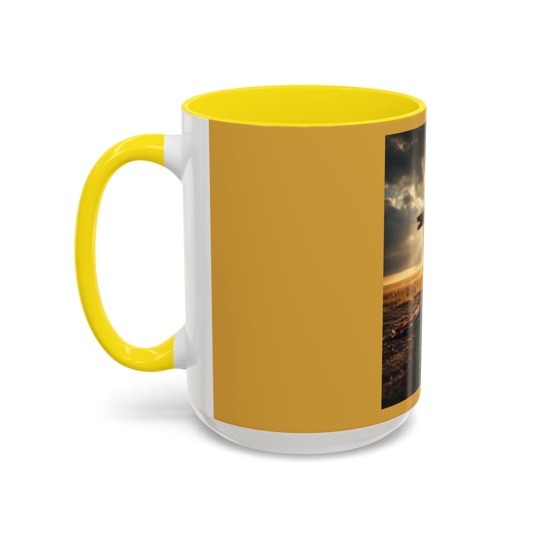 Patriotic Cross Coffee Mug — American Flag Sunrise Accent Mug (11/15oz)