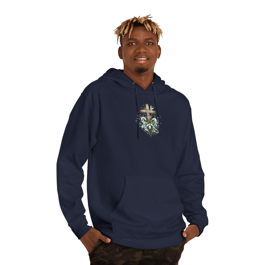Floral Cross Hoodie – Small Easter Cross Floral Graphic Hooded Sweatshirt
