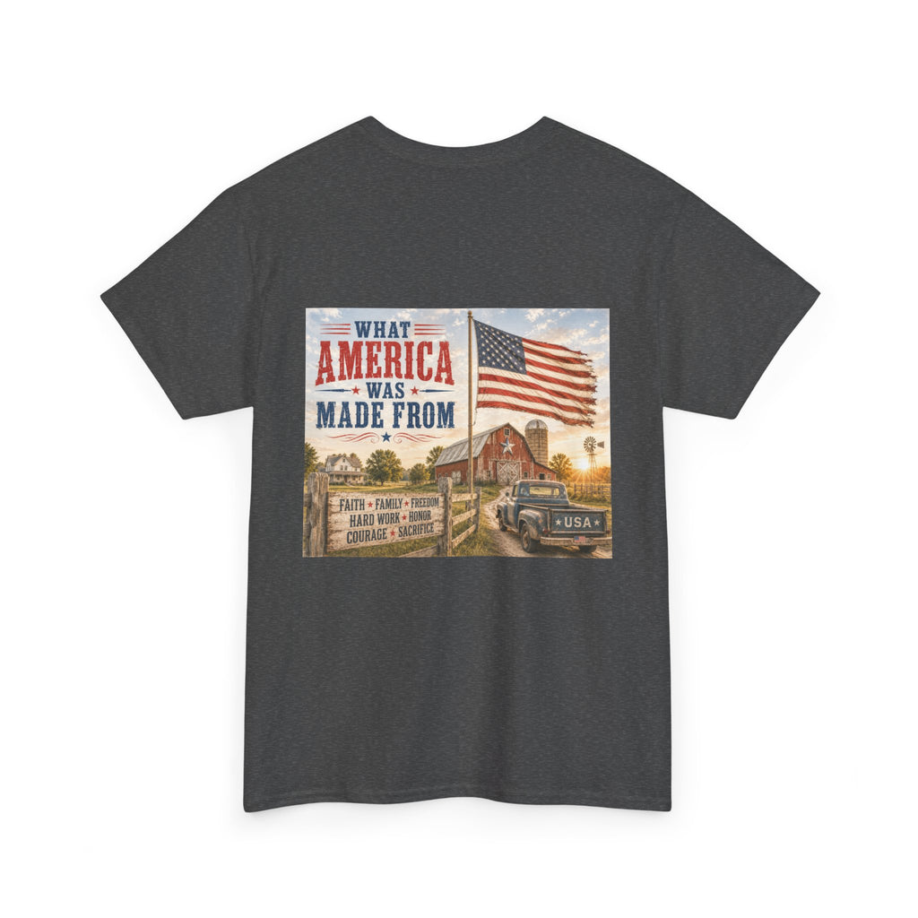 Vintage 'What America Was Made From' Tee - Patriotic Americana Graphic T-Shirt
