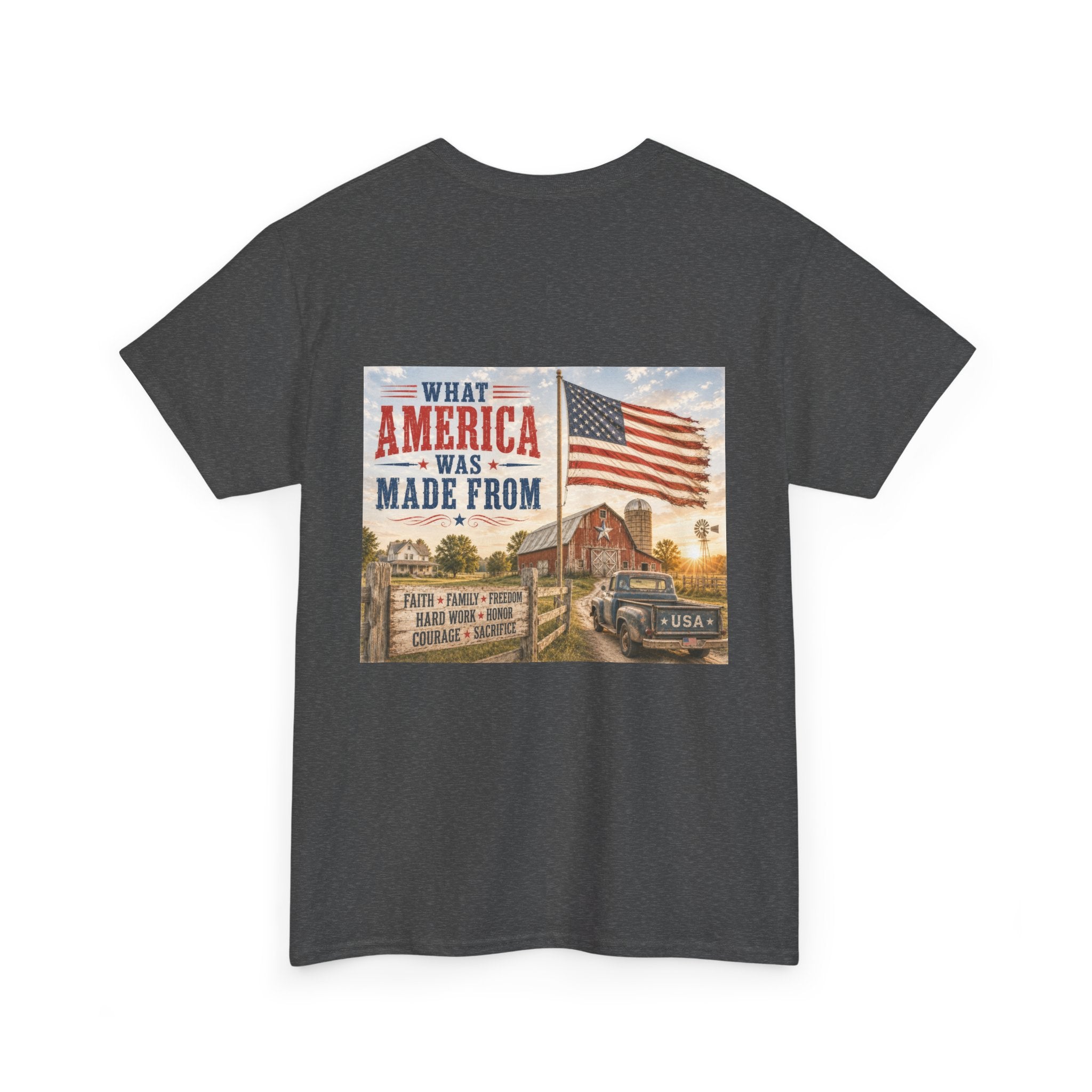 Vintage 'What America Was Made From' Tee - Patriotic Americana Graphic T-Shirt