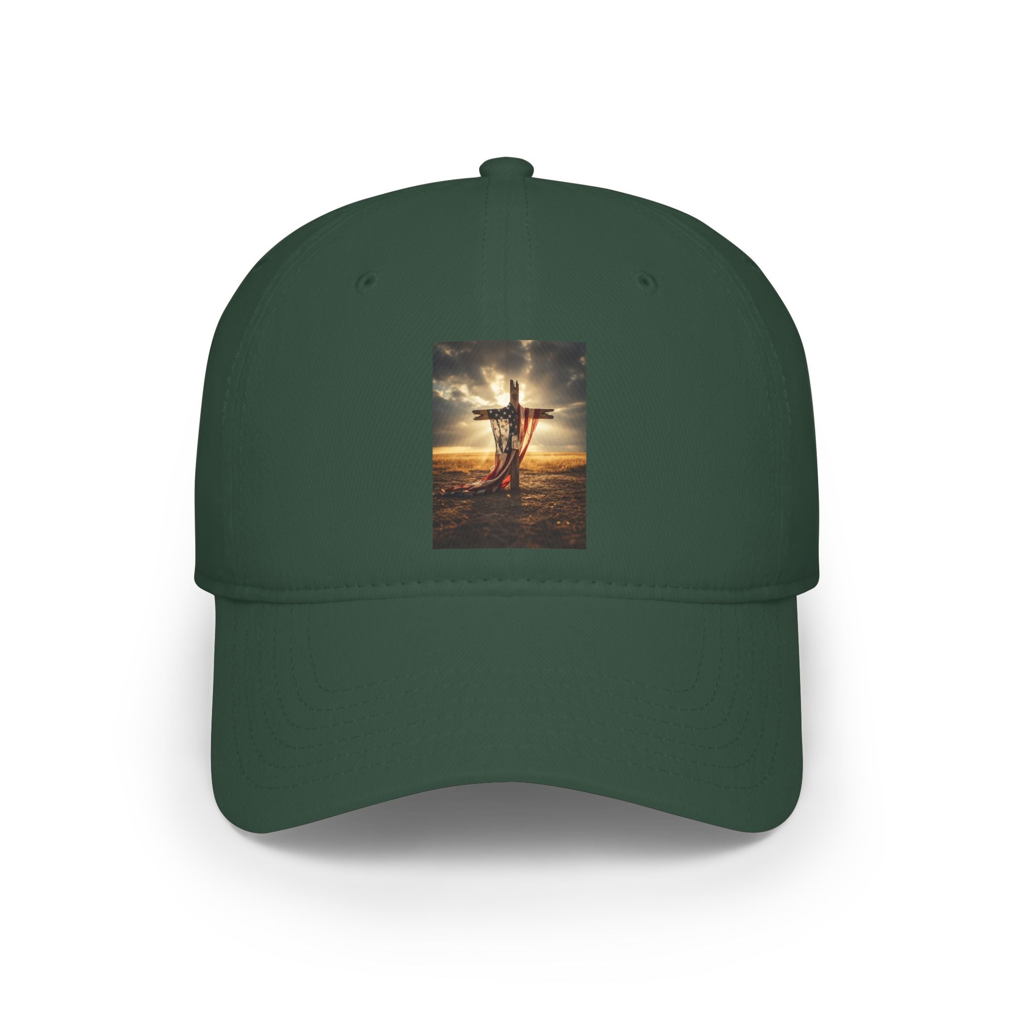 Crucifix Sunset Baseball Cap — Christian Faith Low Profile Hat