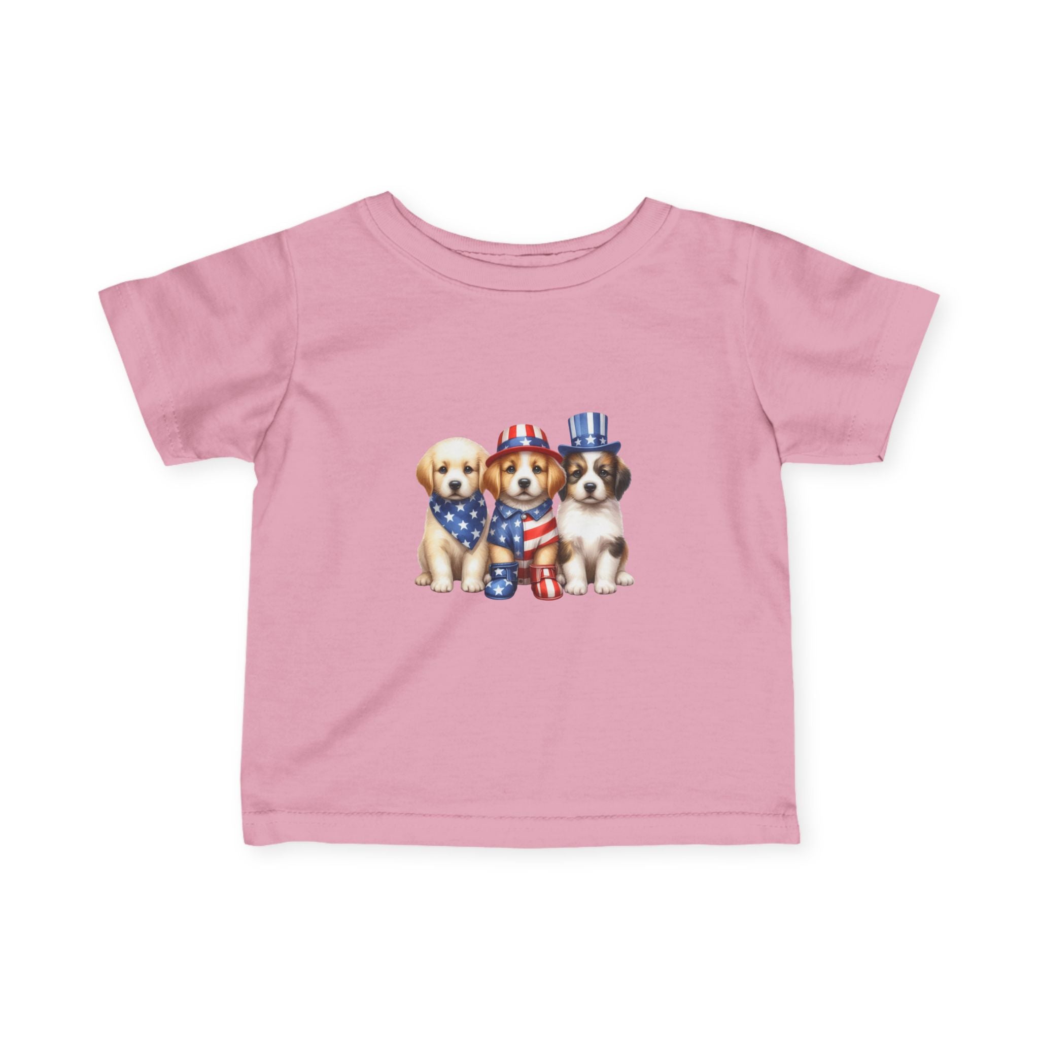 Infant Tee — Patriotic Puppies 4th of July Baby Shirt